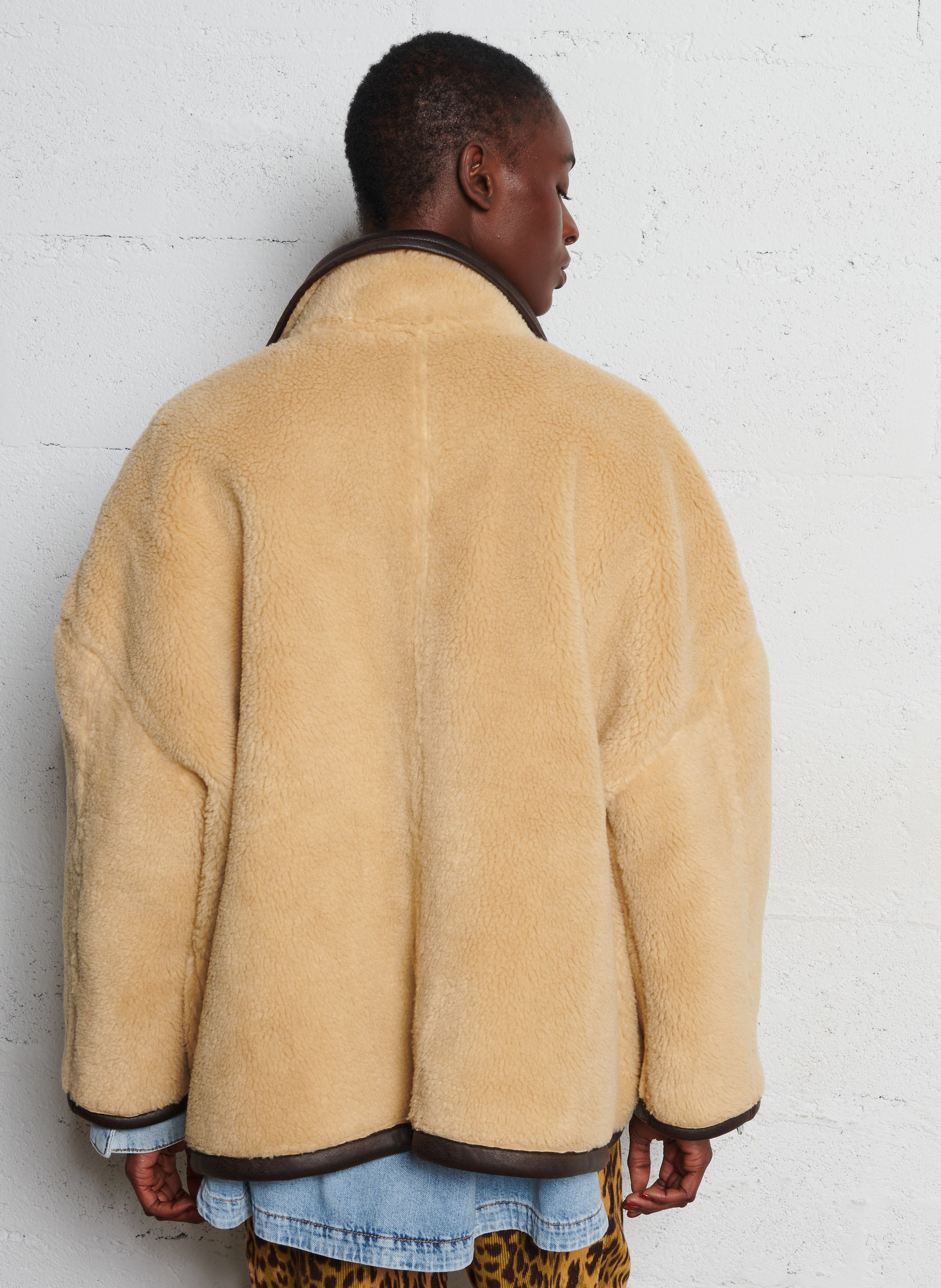 Gebreide jas met ritssluiting en teddy voering BELLEROSE Bruin