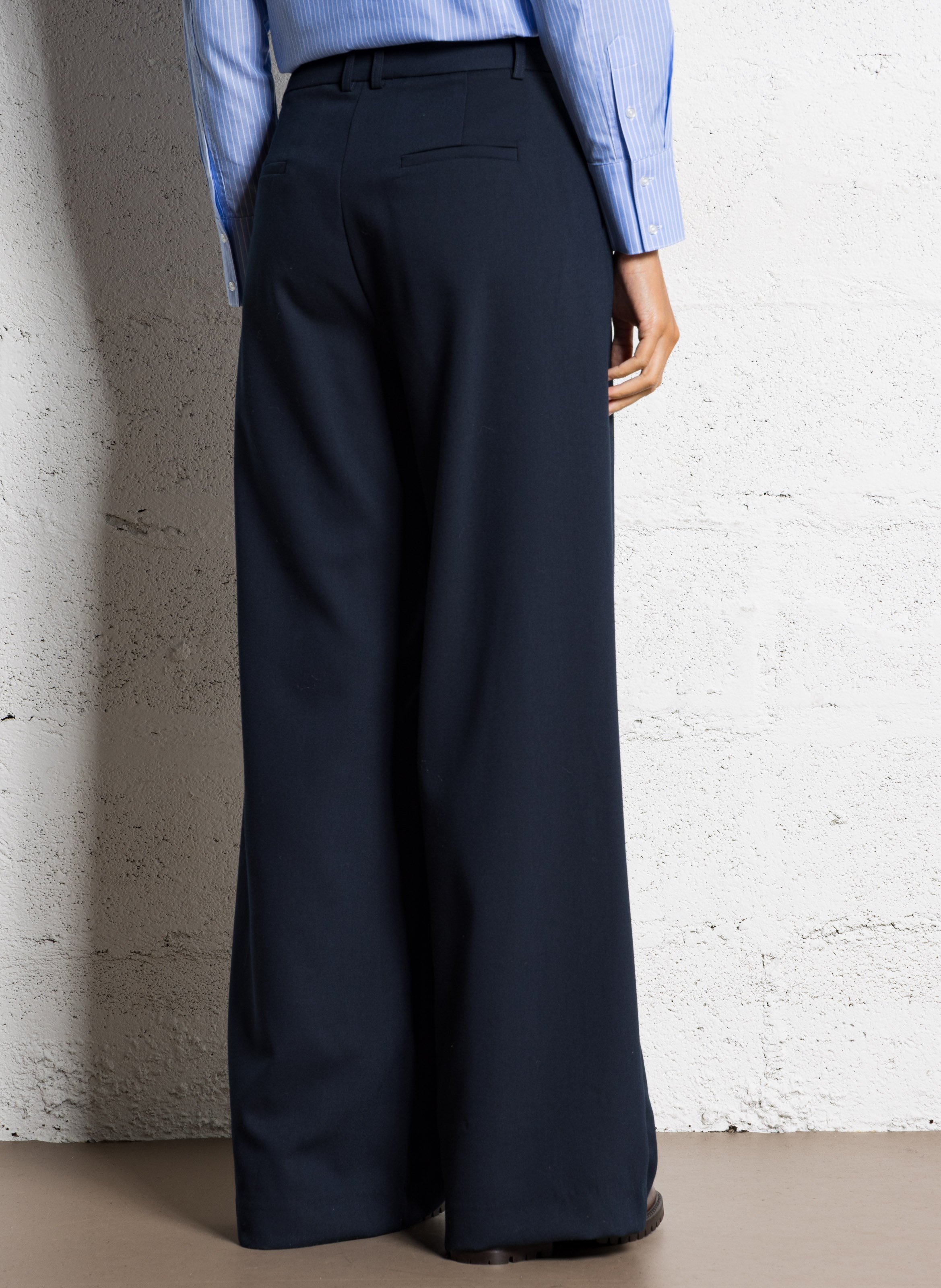 Pantalon large taille haute SUNCOO Bleu