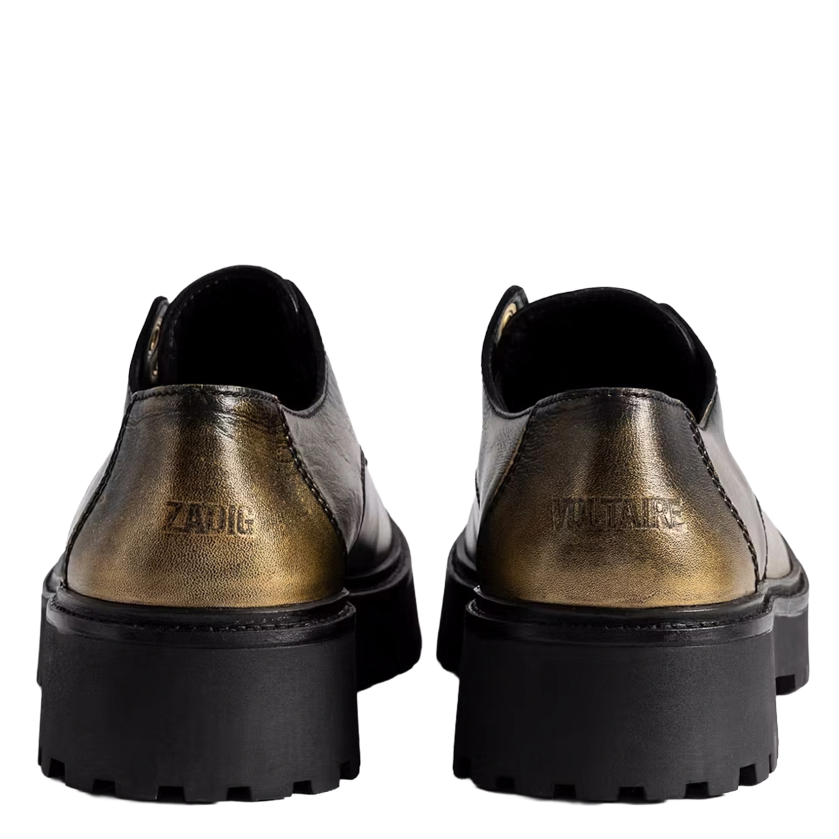 Derby's van metaalkleurig leer ZADIG&VOLTAIRE Zwart