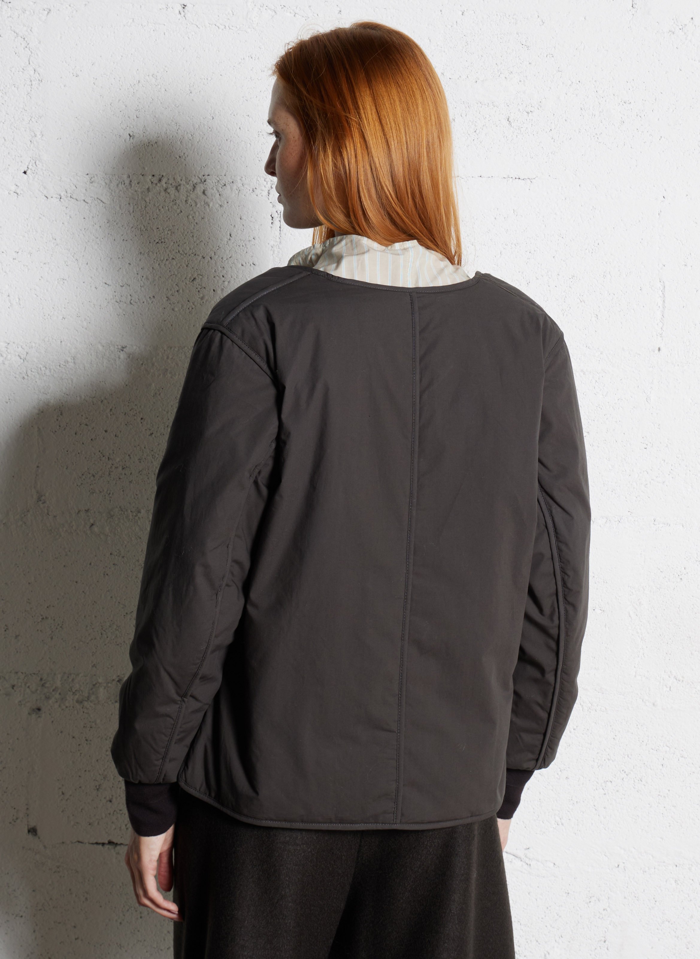 Blouson droit col V en coton SOEUR Gris