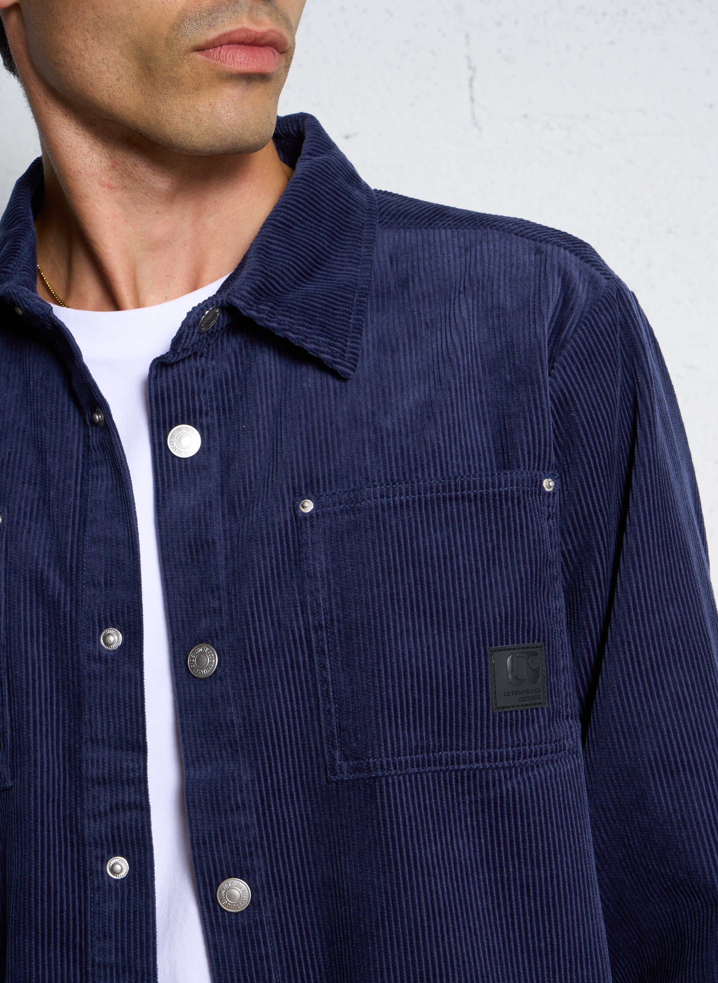 Camicia dritta in velluto a coste LE TEMPS DES CERISES Blu