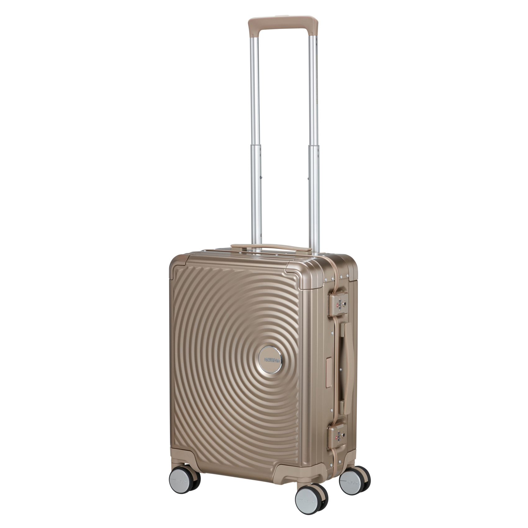 Aluminum suitcase with 4 wheels size S AMERICAN TOURISTER Golden