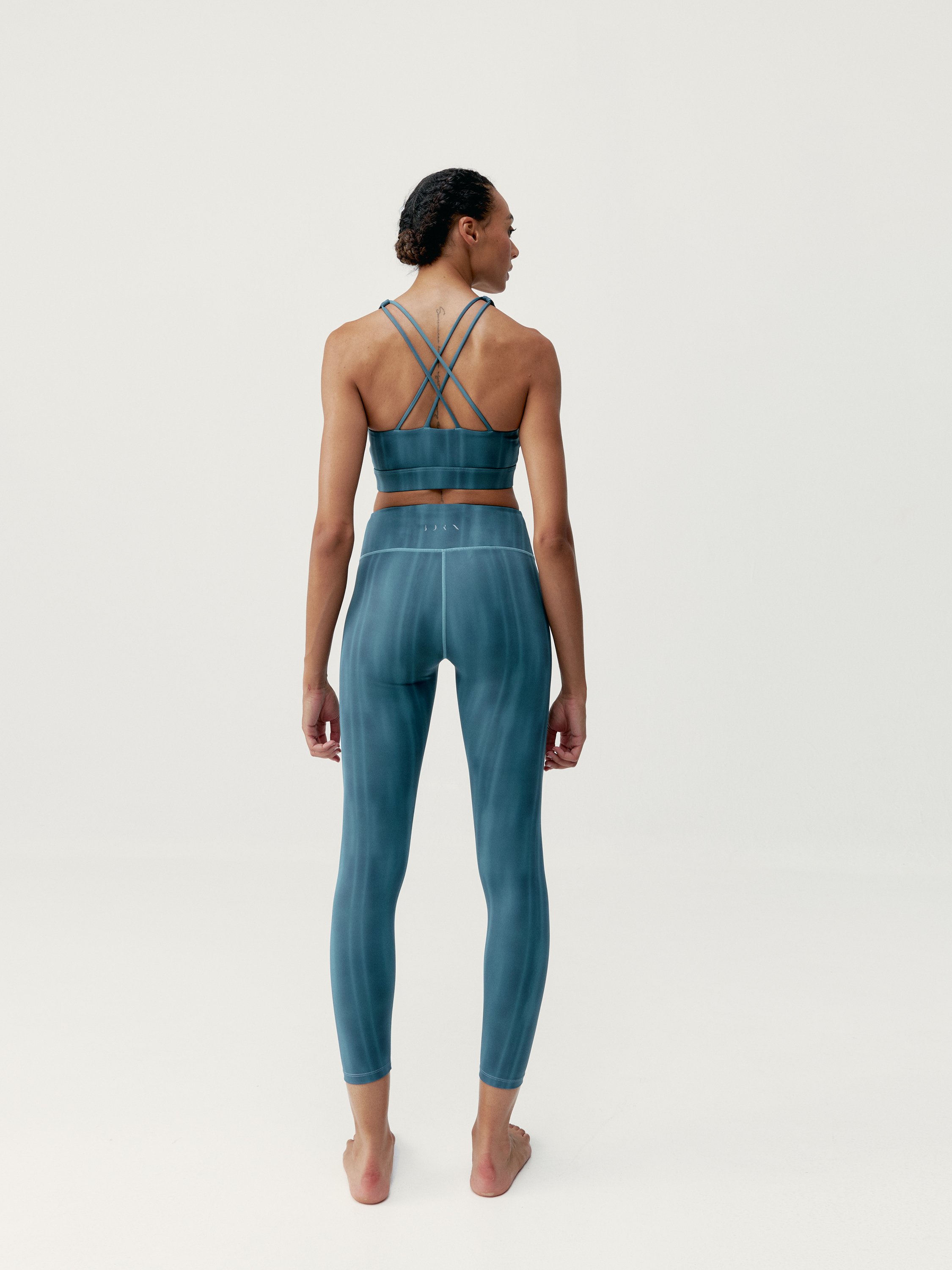 Sports bra medium support white BORN LIVING YOGA Blue