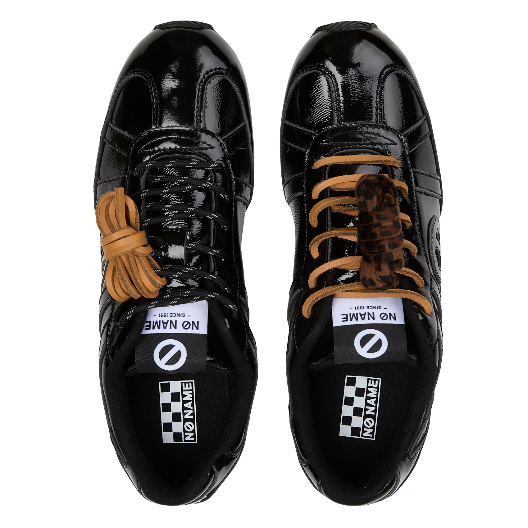 Zapatillas bajas de charol de cuero mixto NO NAME Negro