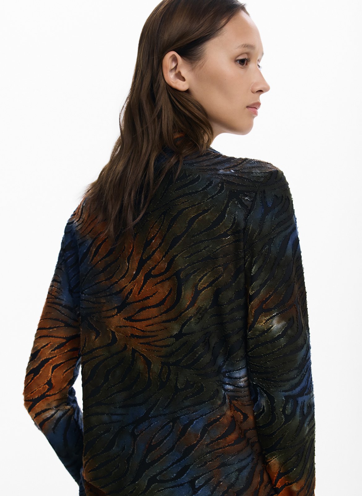 Camicia diritta con stampa animalier DESIGUAL Verde