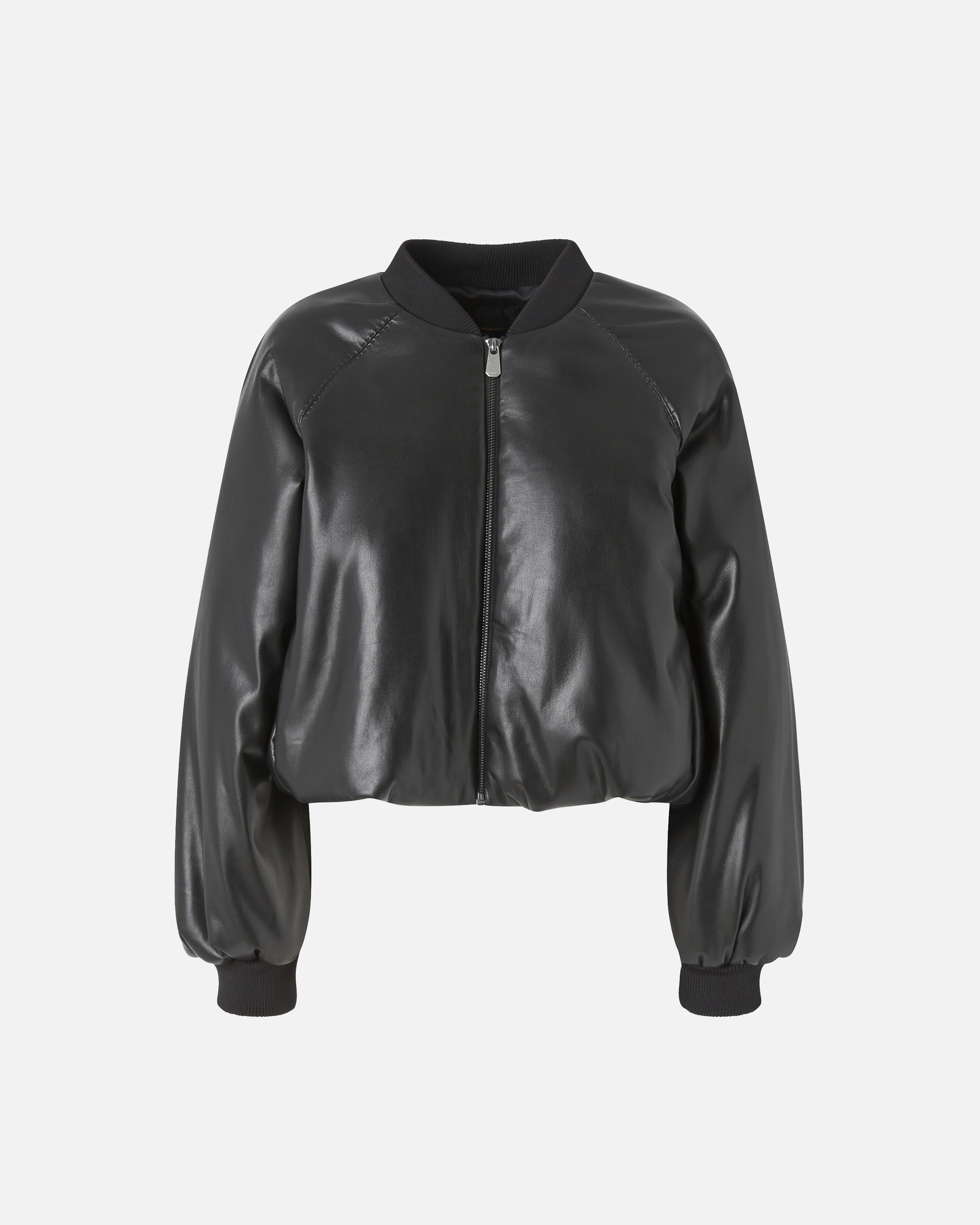 Short faux leather bomber PINKO Black