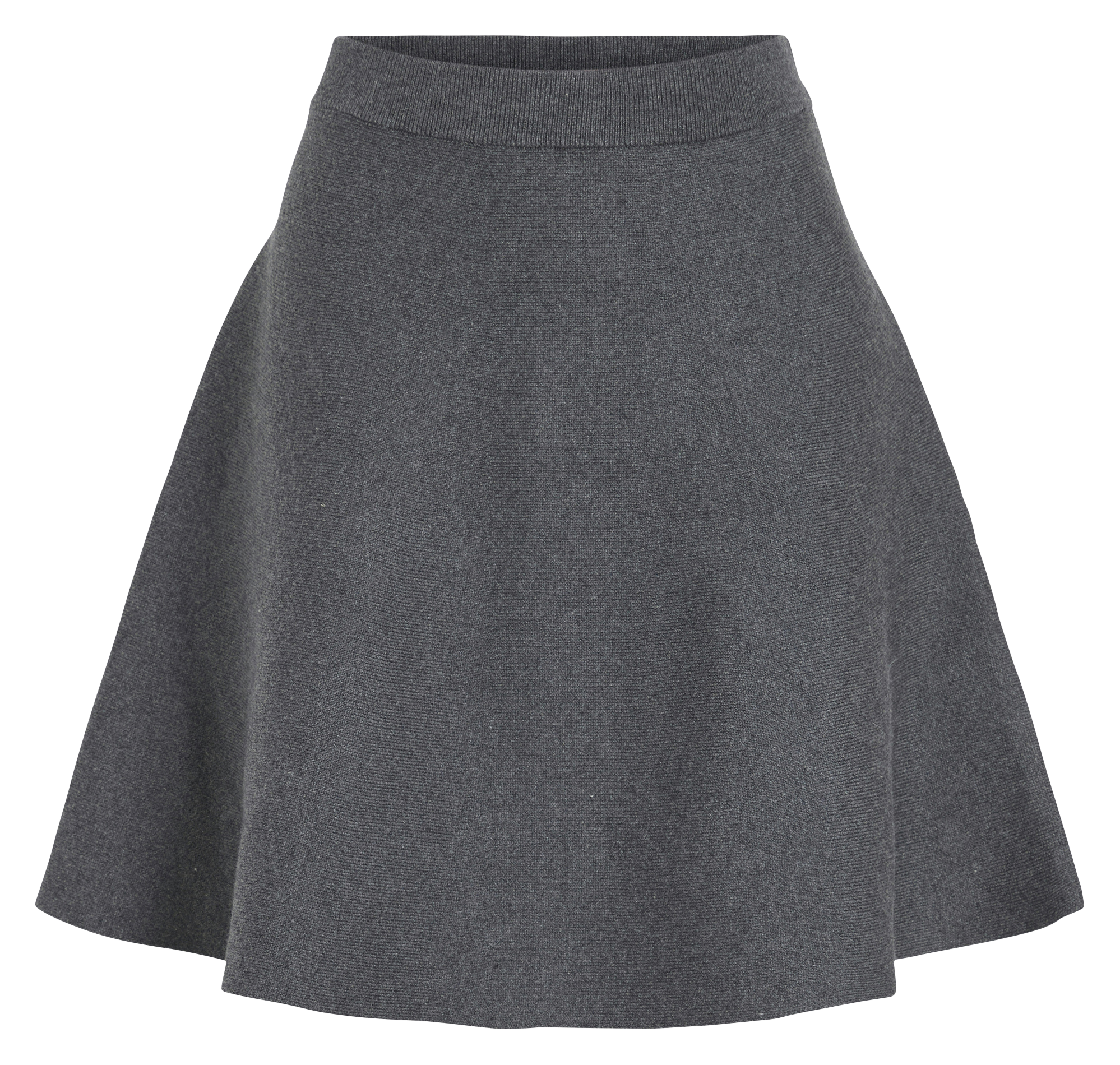 Jupe taille haute en coton et laine ROUGE EDIT Gris