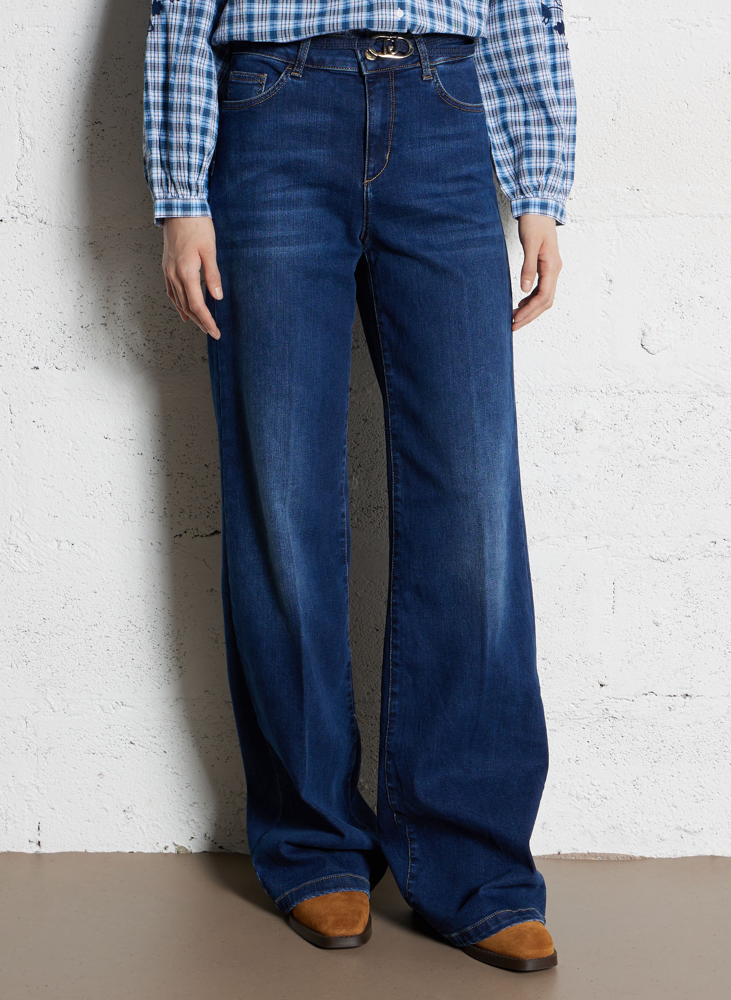 Ausgewaschene Bootcut-Jeans LIU JO Blau