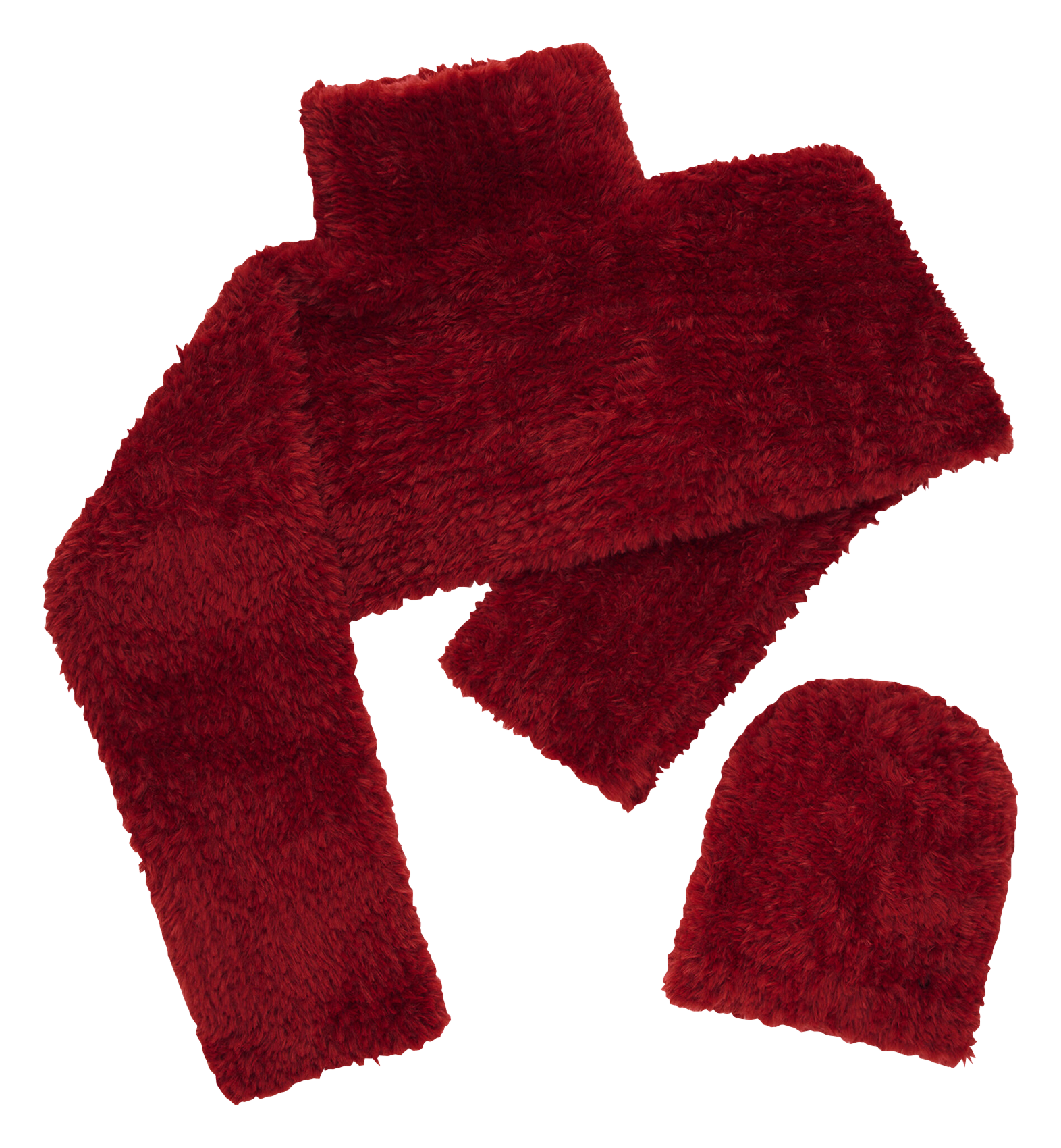 Pack pull crop et bonnet en fausse fourrure DESIGUAL Rouge