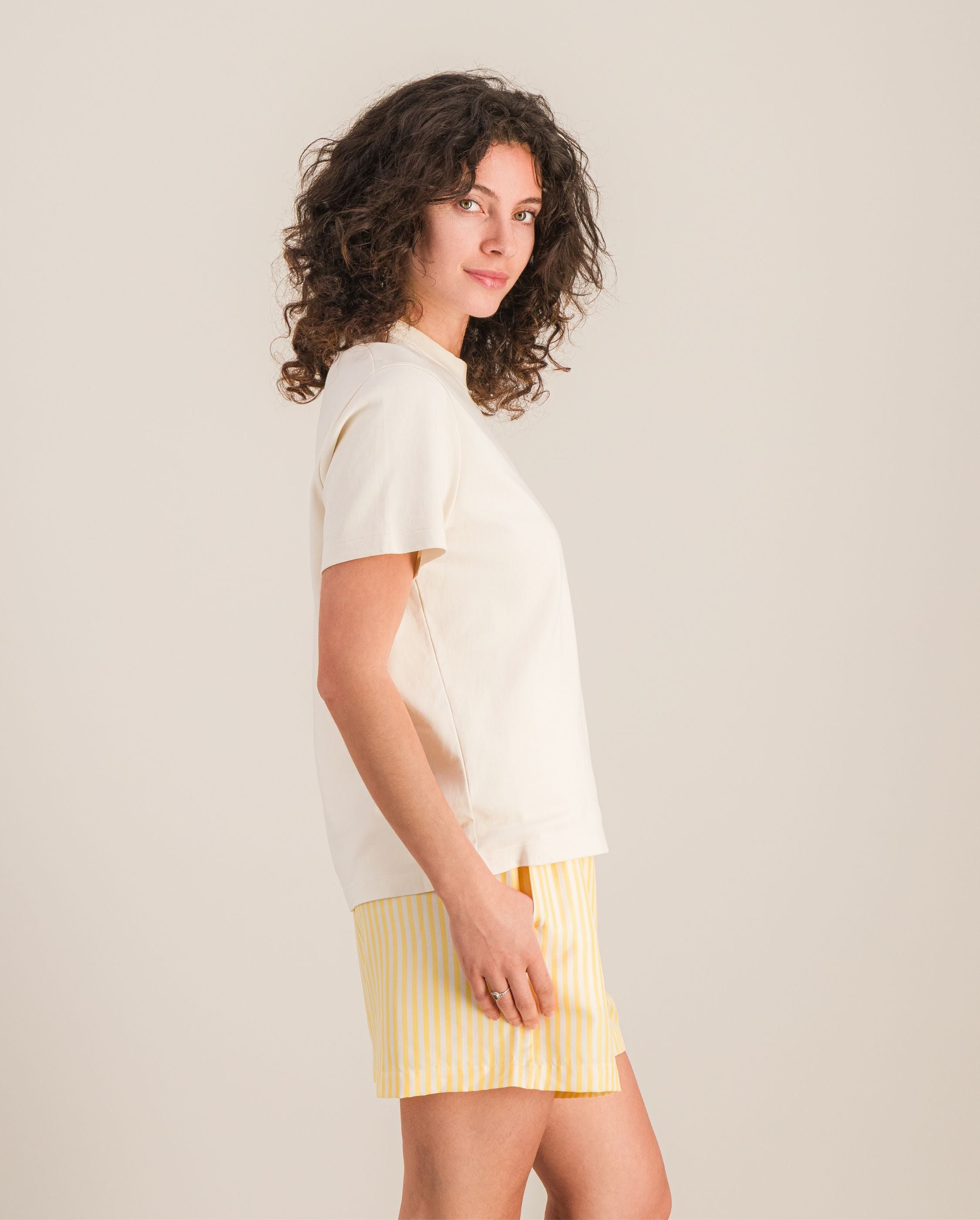 Women's organic cotton t-shirt, light beige ANGARDE Beige