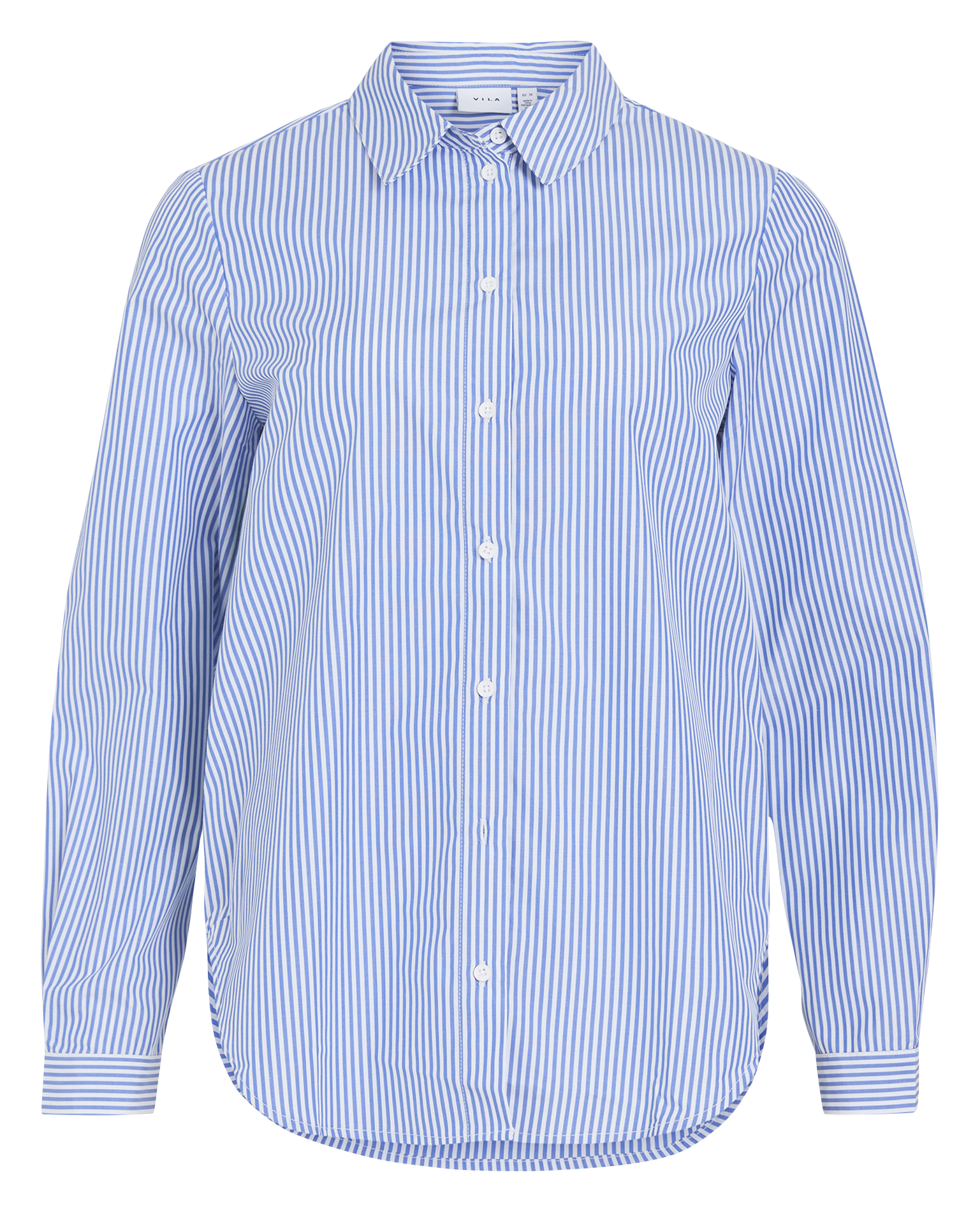Gerade geschnittenes Streifenhemd mit klassischem Kragen VILA Blau