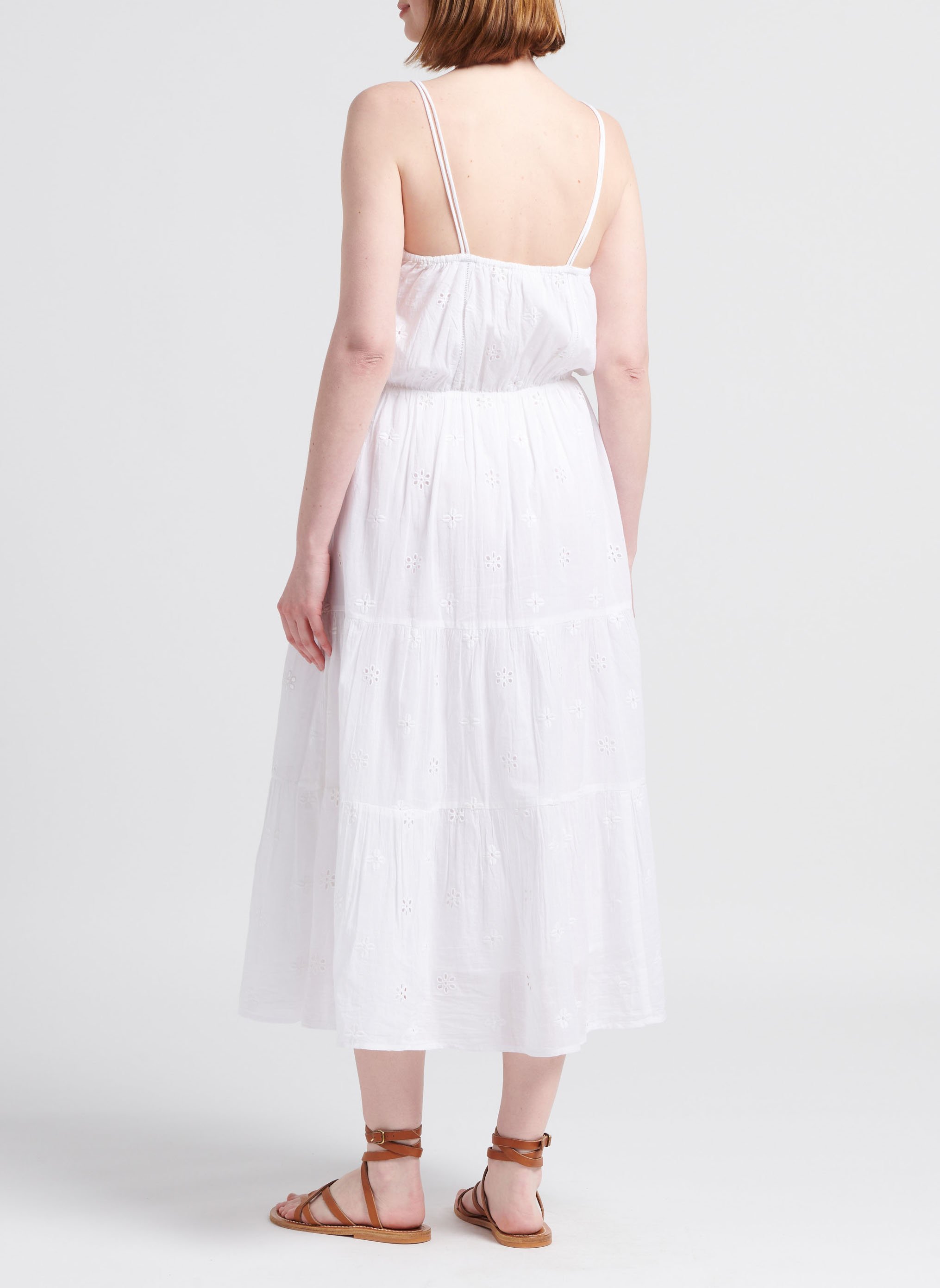 Long strappy cotton dress LA PETITE ETOILE White