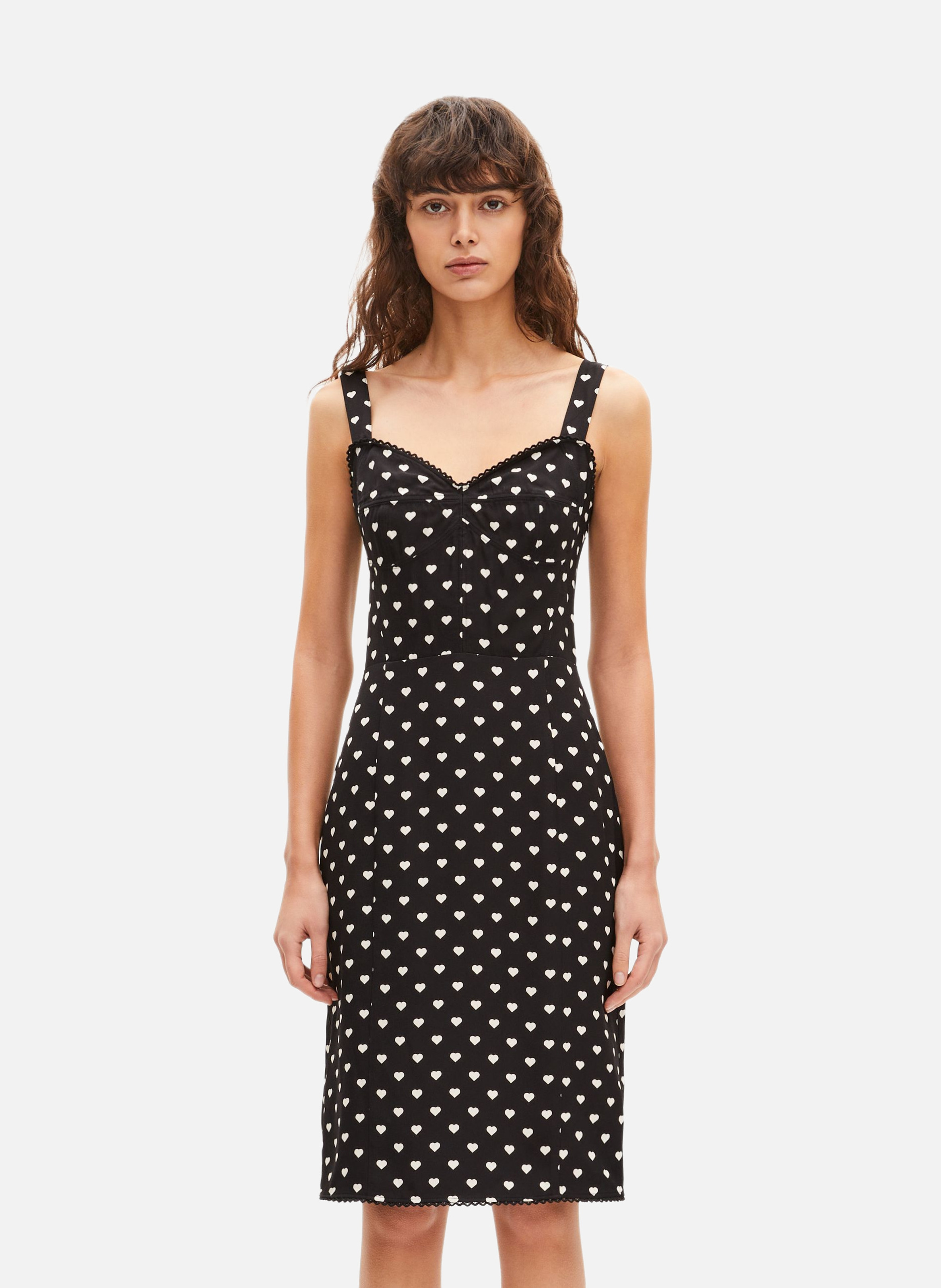 Short dress with corset effect and heart print THE KOOPLES Black