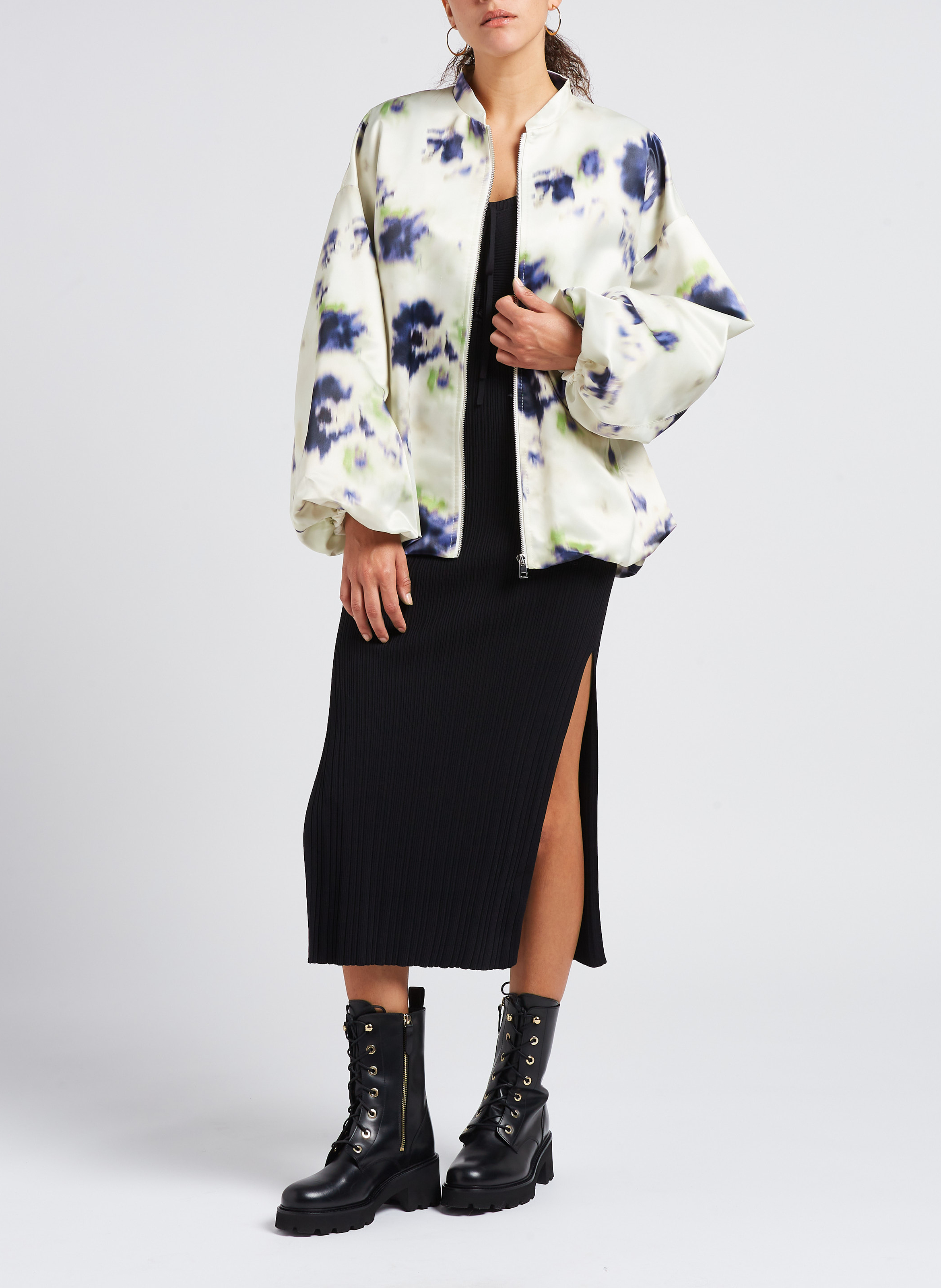 Blouson mit Rundhalskragen und Print IMPERIAL Weiss