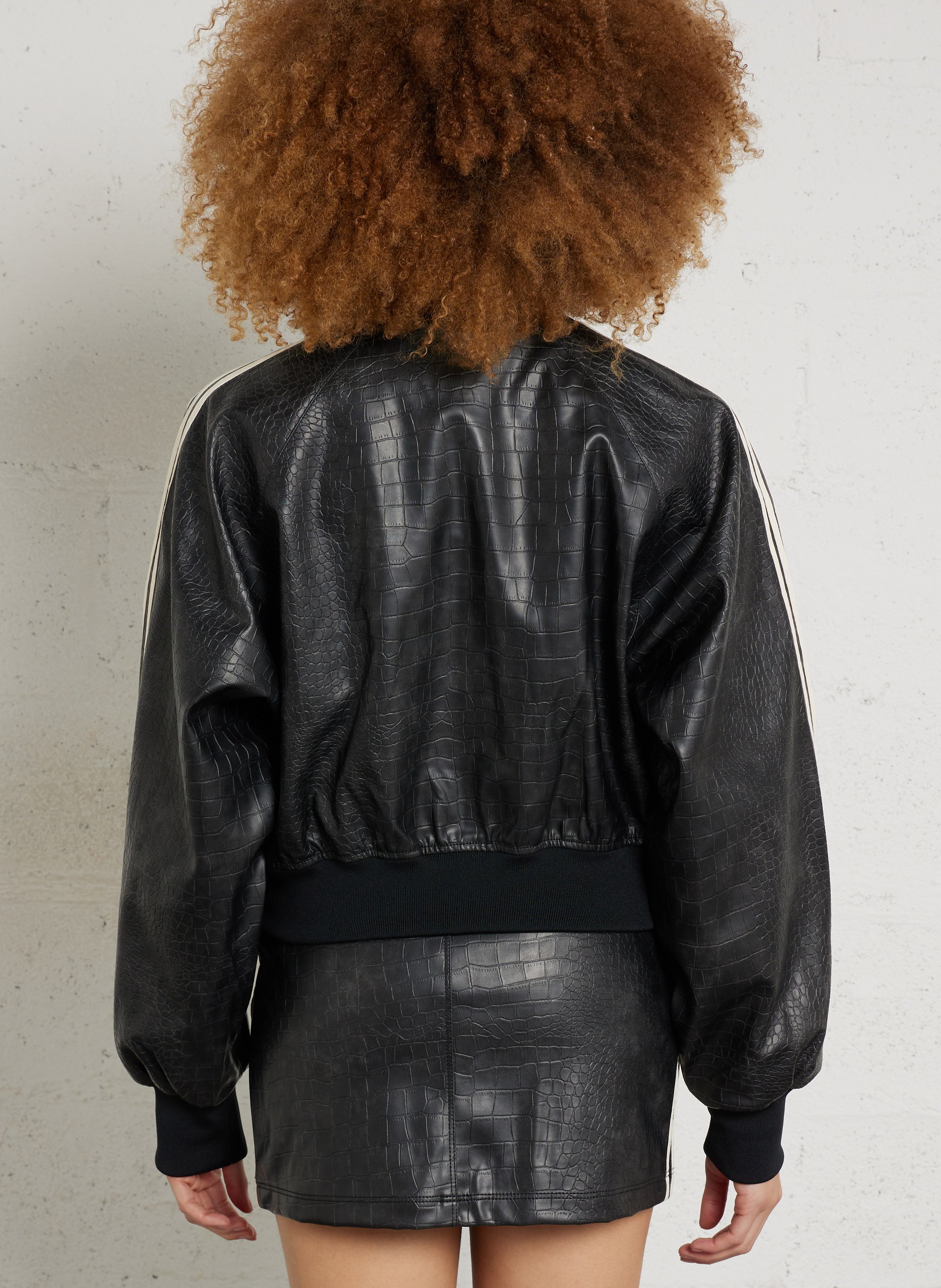 Rechte krokodil geëmbosseerde jas ADIDAS Zwart