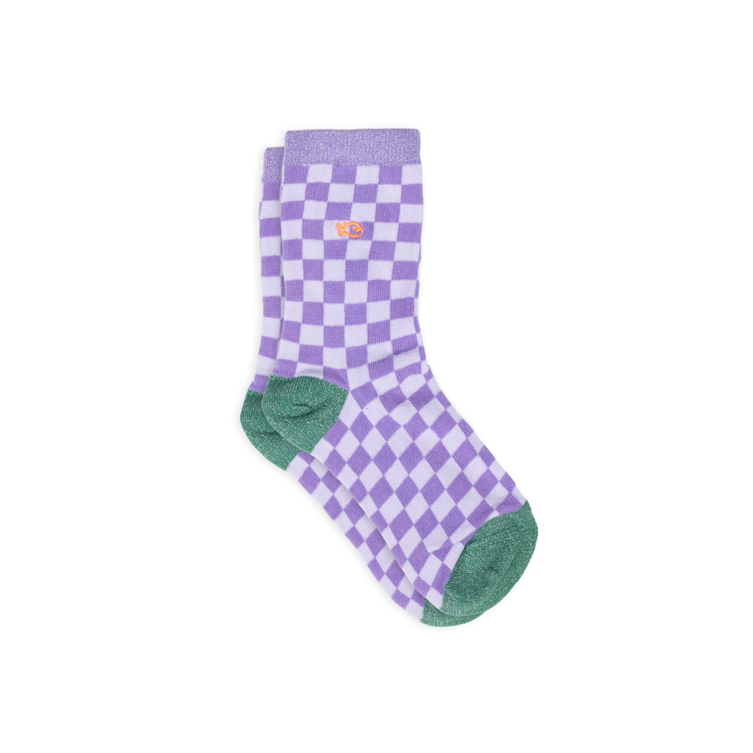 Combed cotton checkered socks BILLYBELT Purple