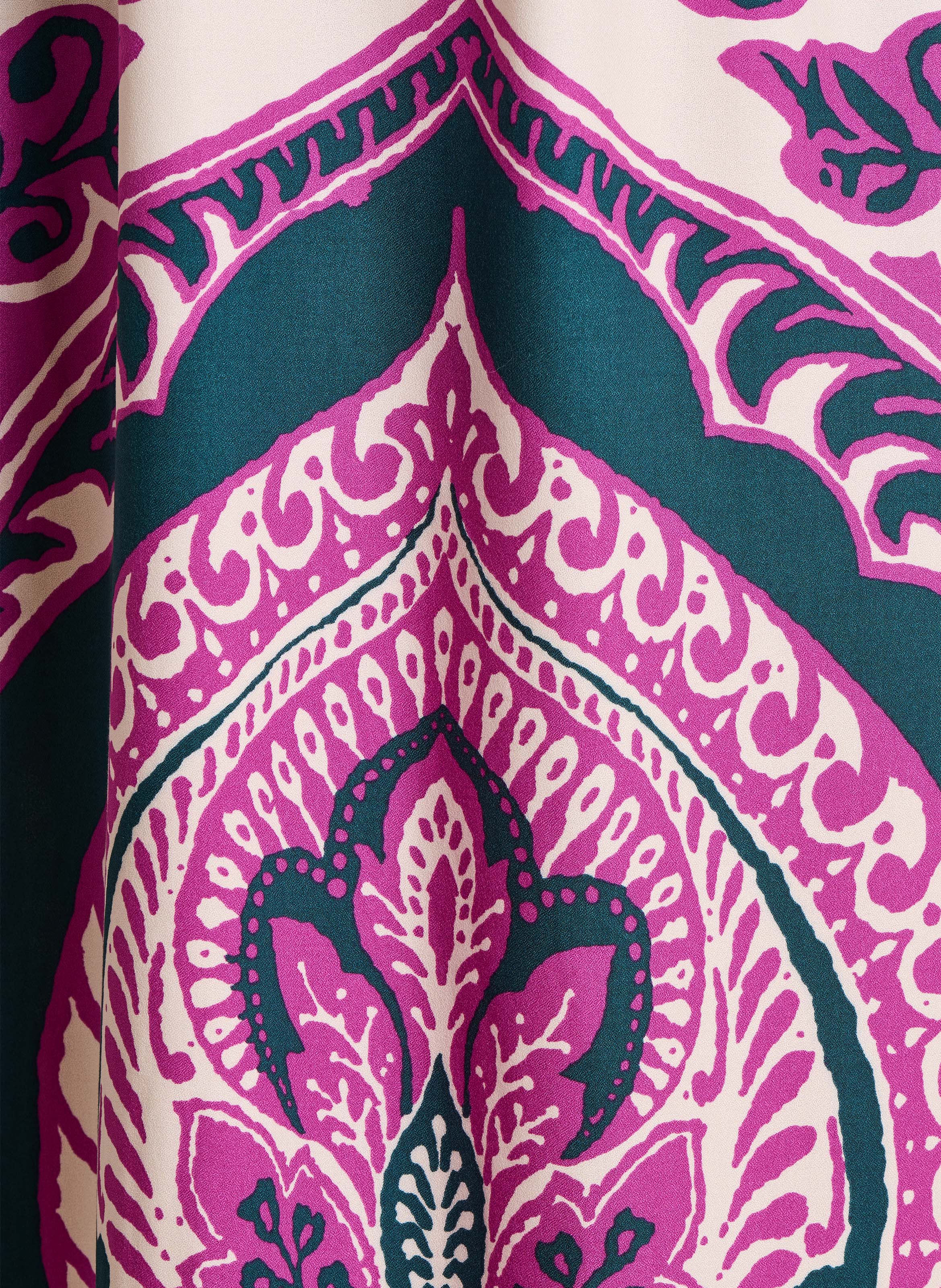 Robe longue col V imprimée LA FEE MARABOUTEE Violet