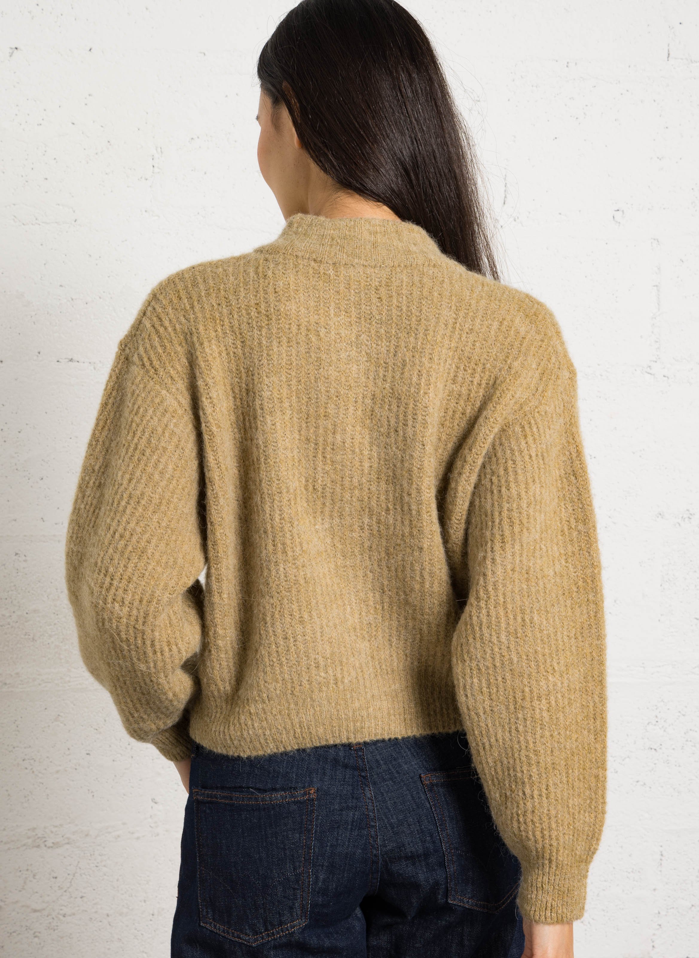 Oversize-Strickweste mit Stehkragen AMERICAN VINTAGE Beige