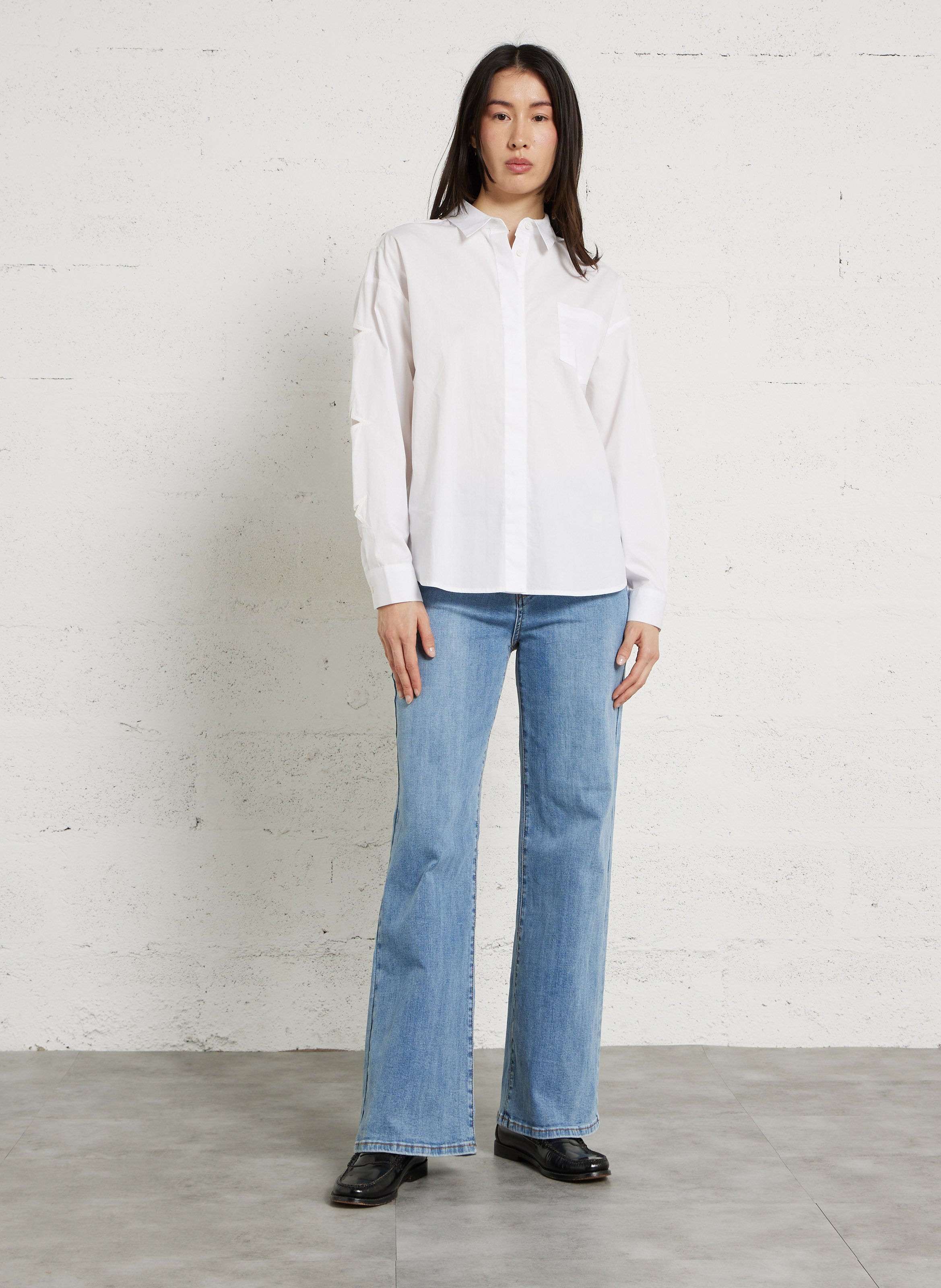 Chemise droite à découpes étoiles LA PETITE ETOILE Blanc