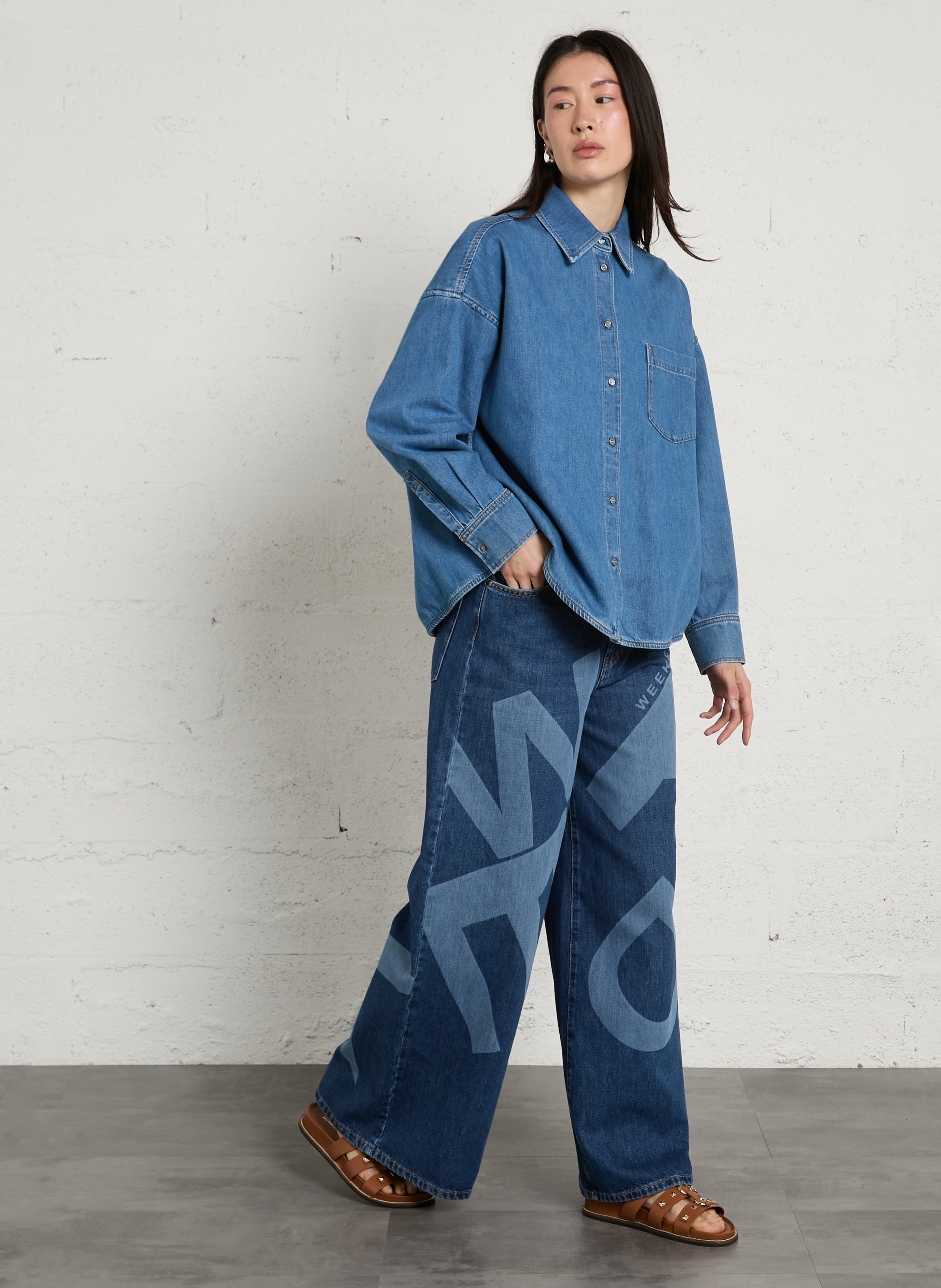 Chemise ample boutonnée en jean MAX MARA WEEK END Bleu