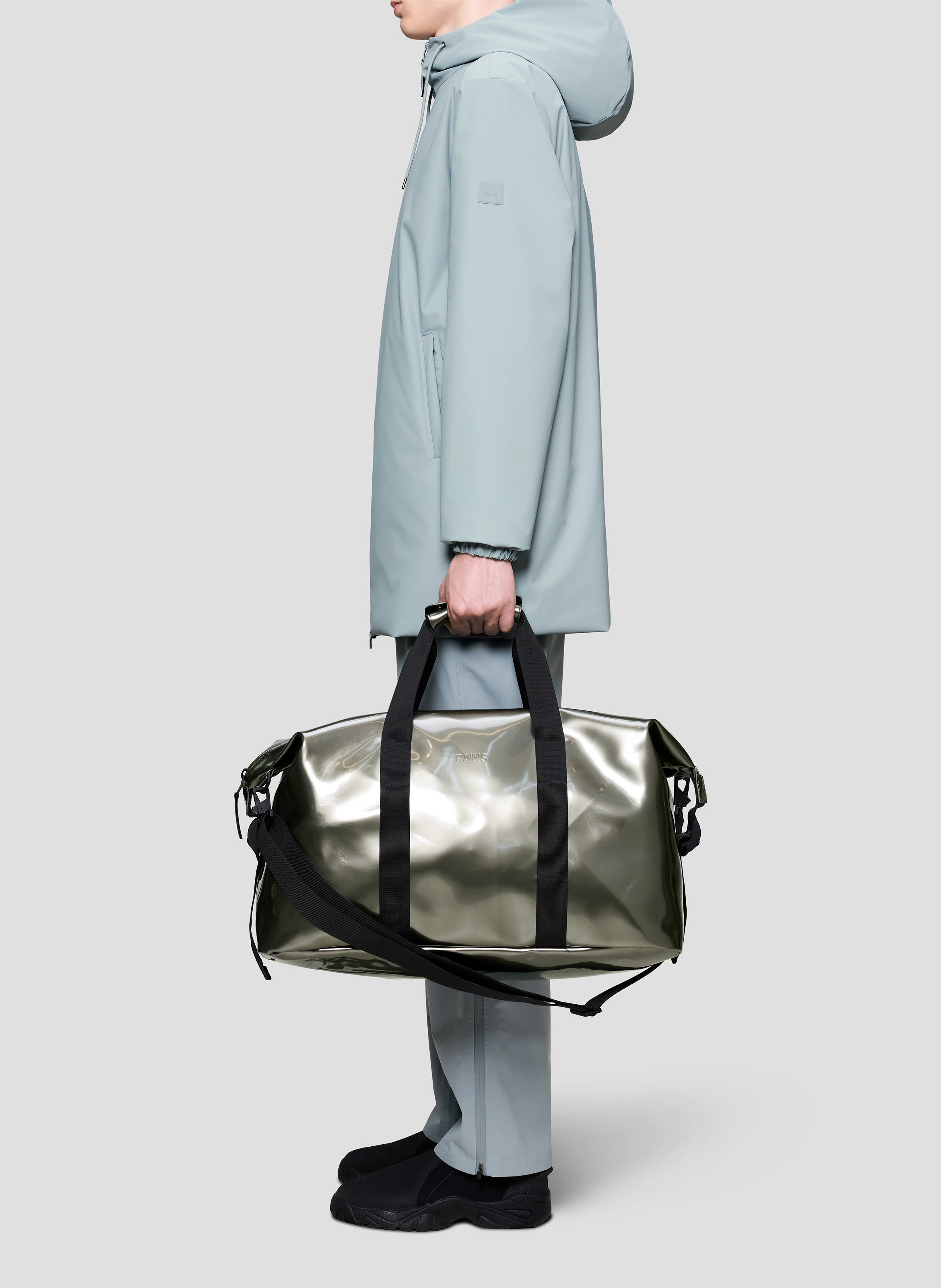 Weekender aus Kunstleder Silber