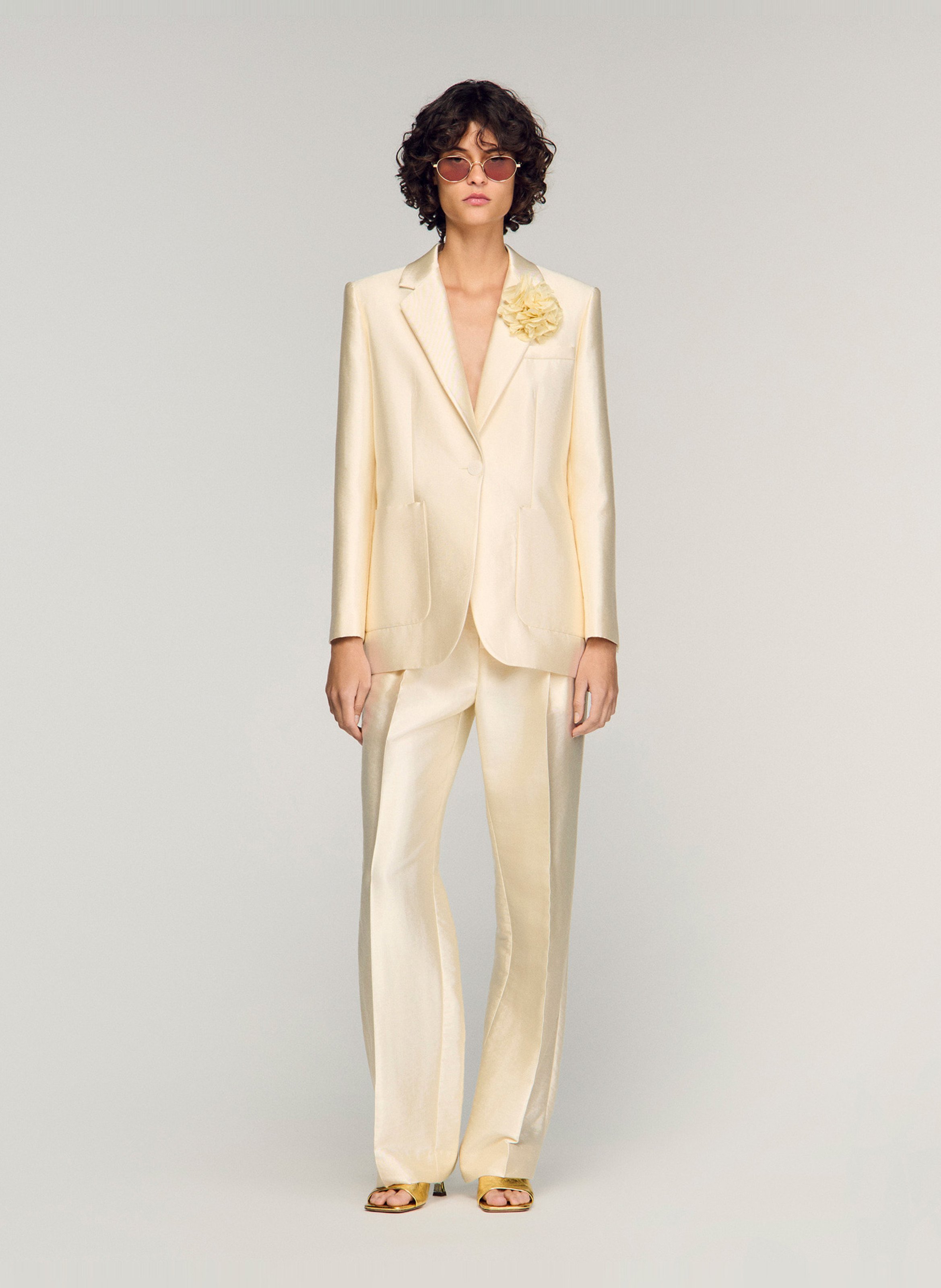 Veste de tailleur ajustée  SANDRO Beige