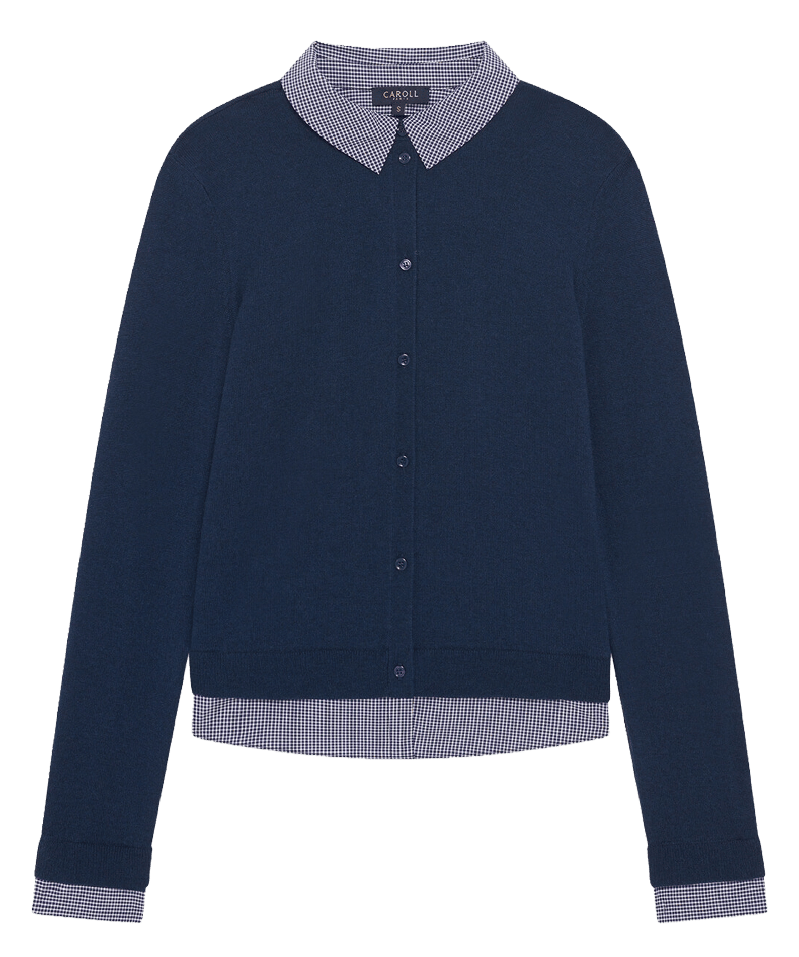 Gerader Pullover mit klassischem Kragen und Print CAROLL Blau