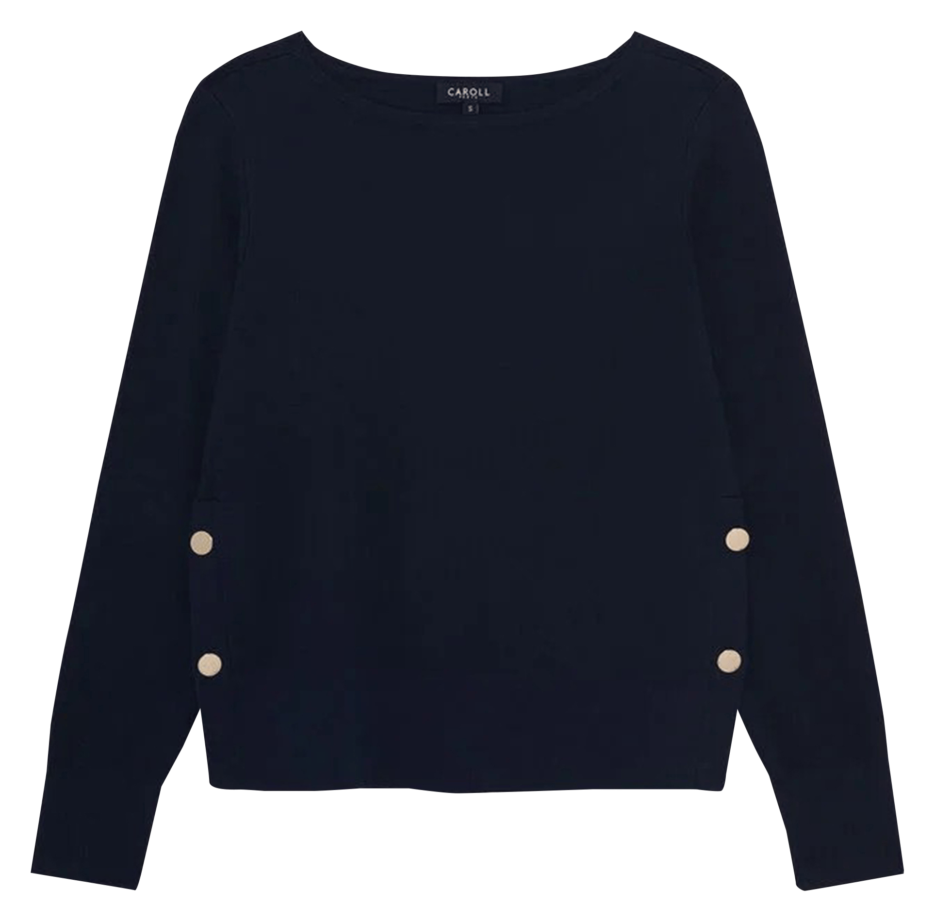 Oversize round-neck knit sweater CAROLL Blue