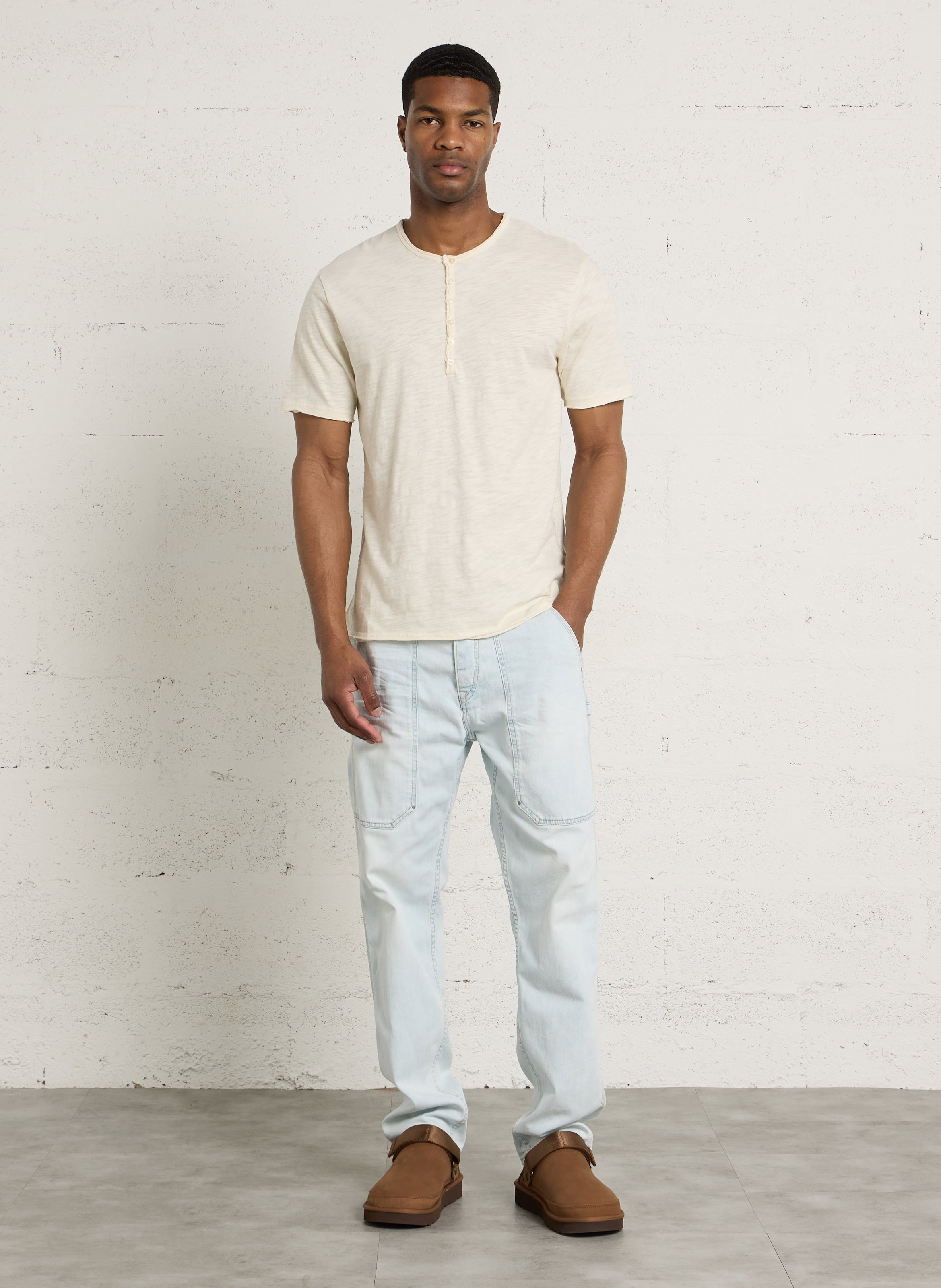 Gerade geschnittene Jeans aus Baumwoll-Mix LE TEMPS DES CERISES Blau