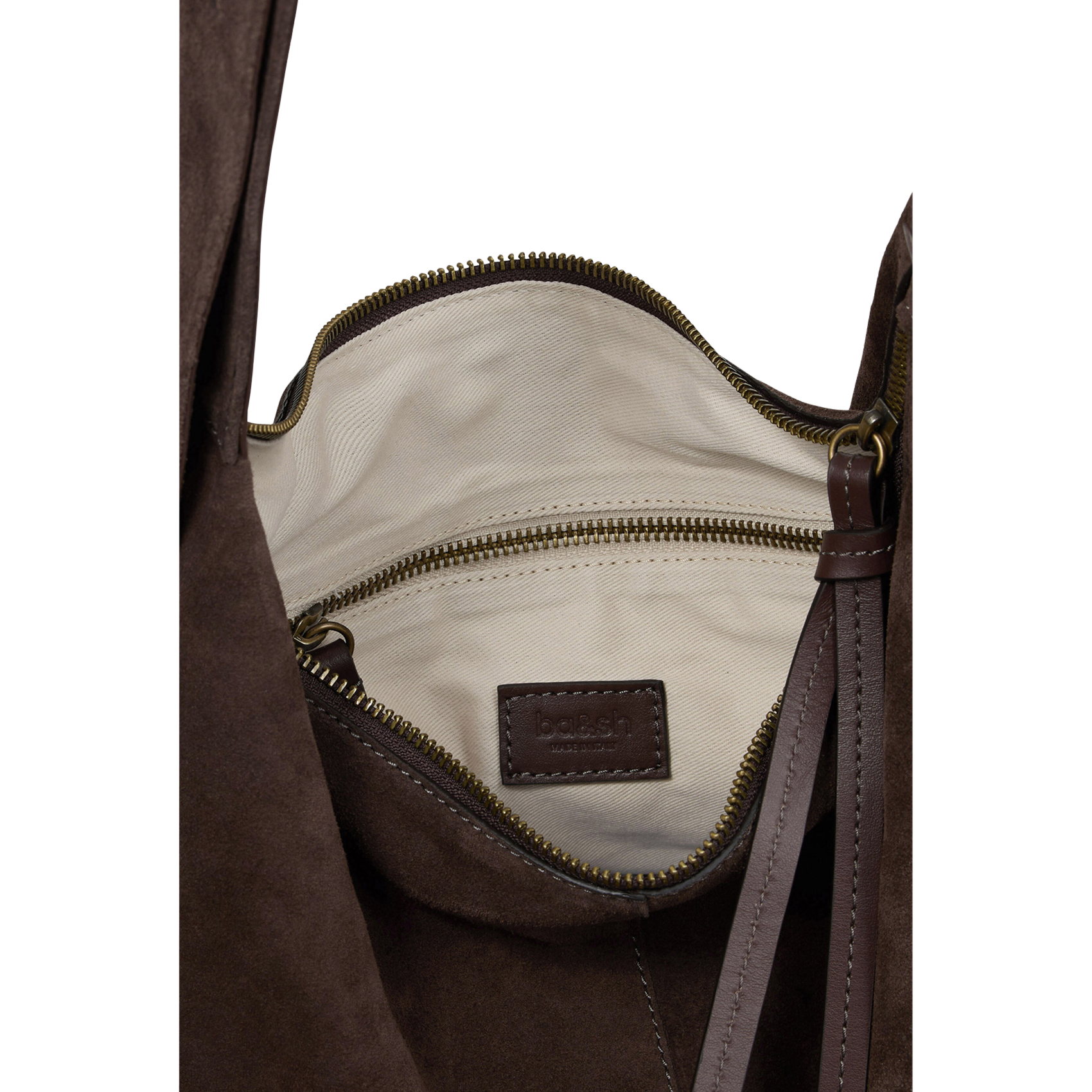 Sac hobo uni en daim BA&SH Marron