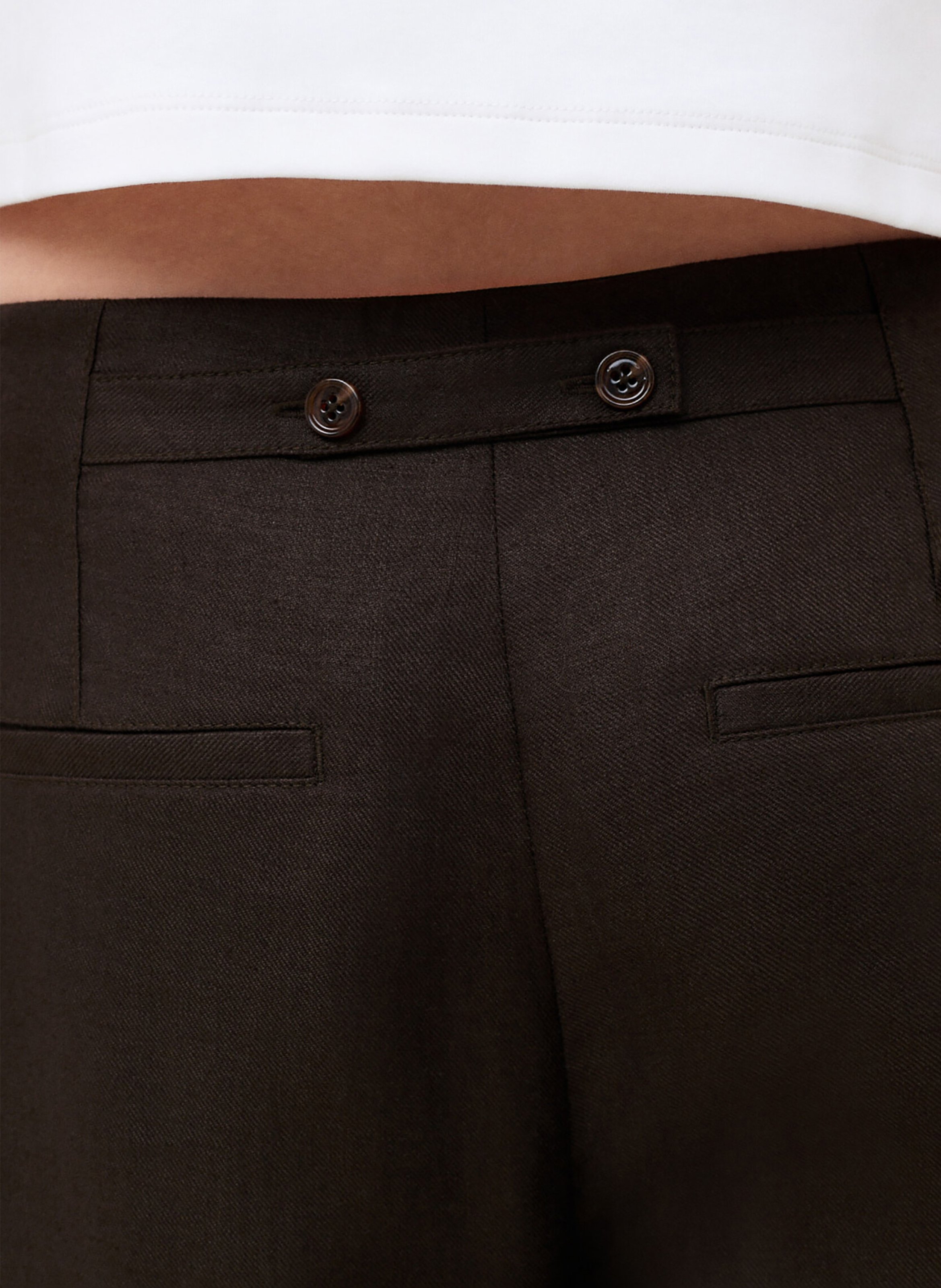 Pantalon large en lin CAROLL Marron