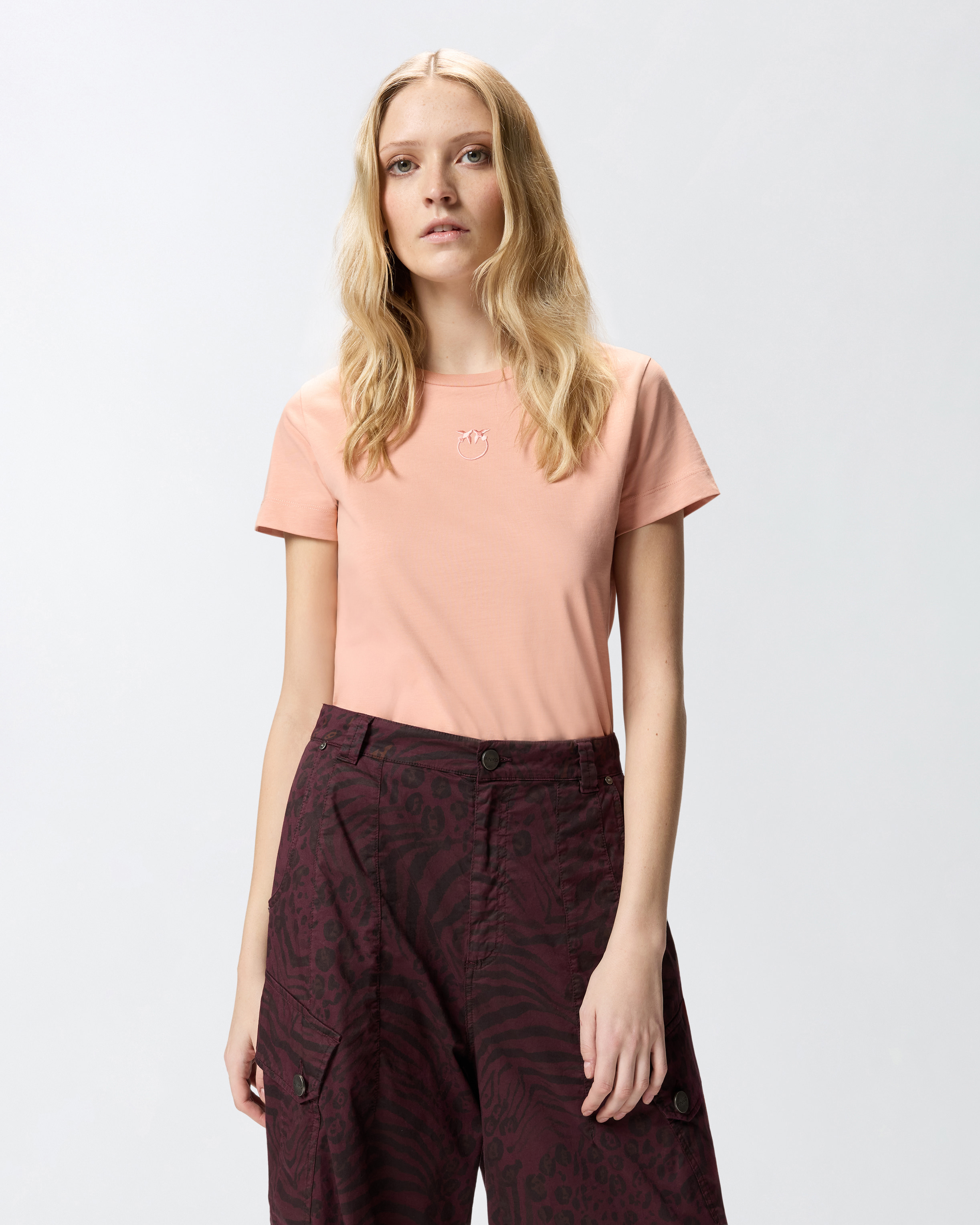 T-shirt with love birds logo Pink