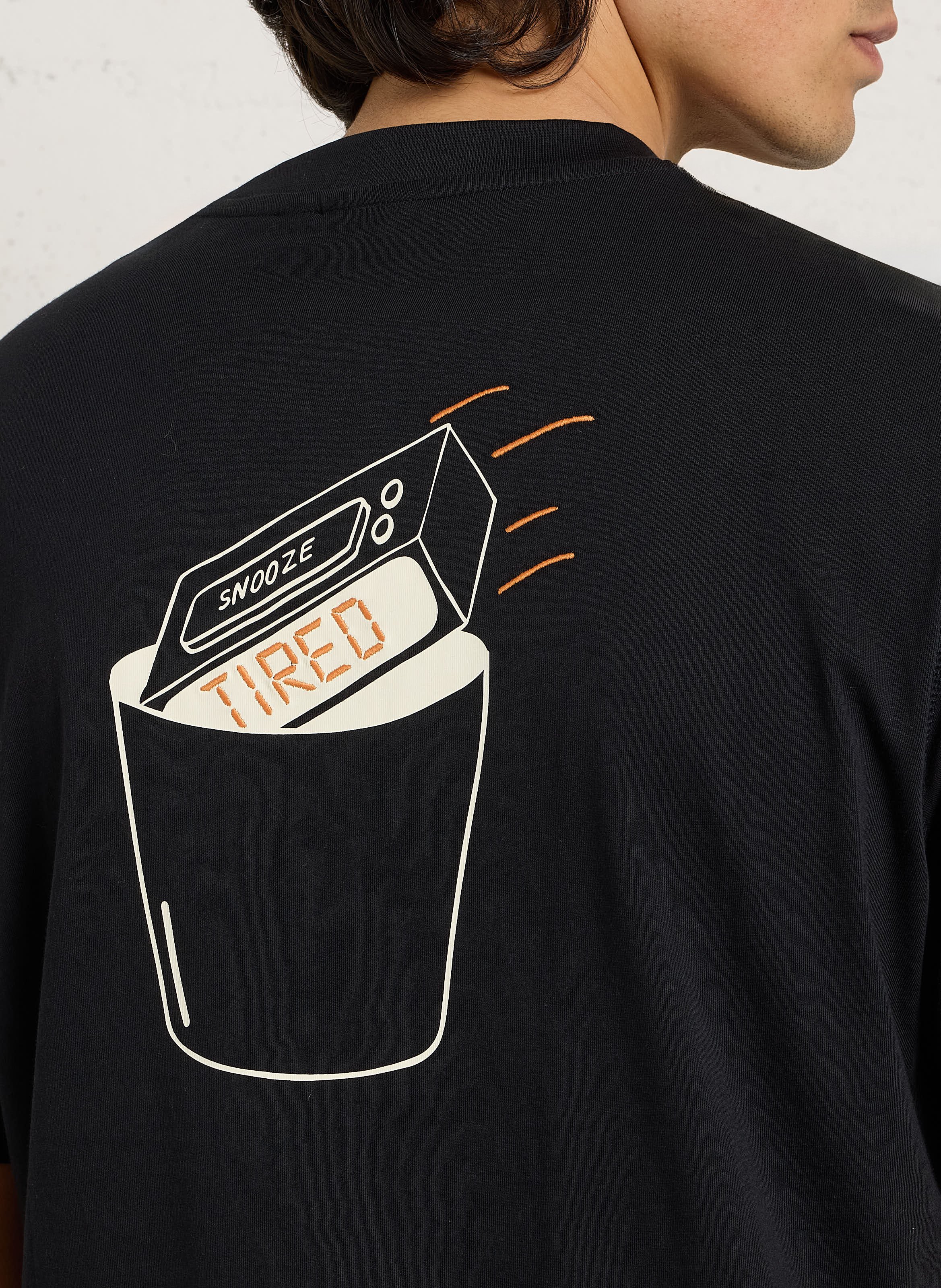 Recht, katoenen T-shirt met zeefdruk NAPAPIJRI Zwart