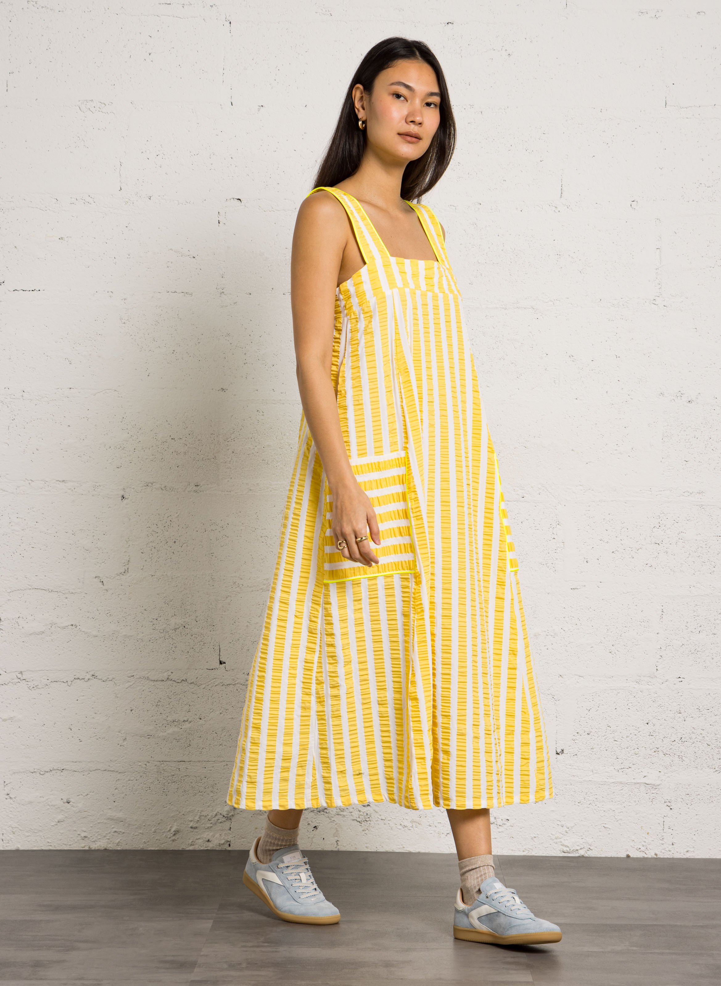 Gerade geschnittenes Midikleid aus Leinen DR BLOOM