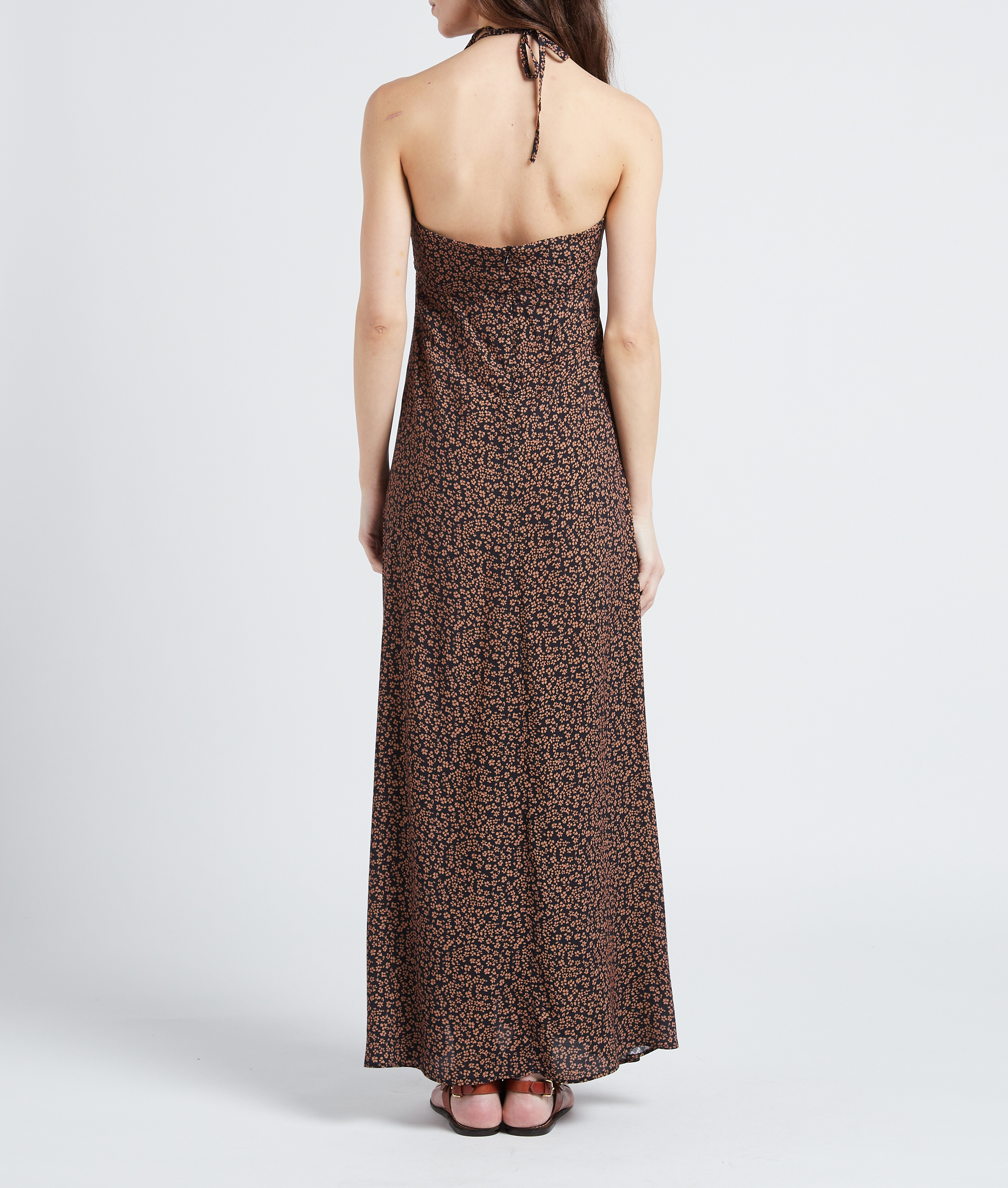 Printed V-neck dress THE NEW SOCIETY Black