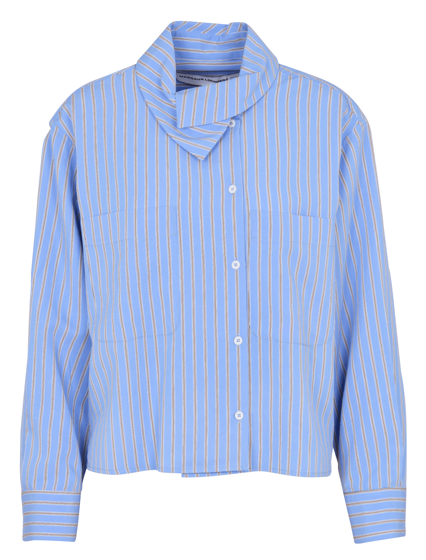Chemise rayée à col asymétrique MARGAUX LONNBERG Bleu
