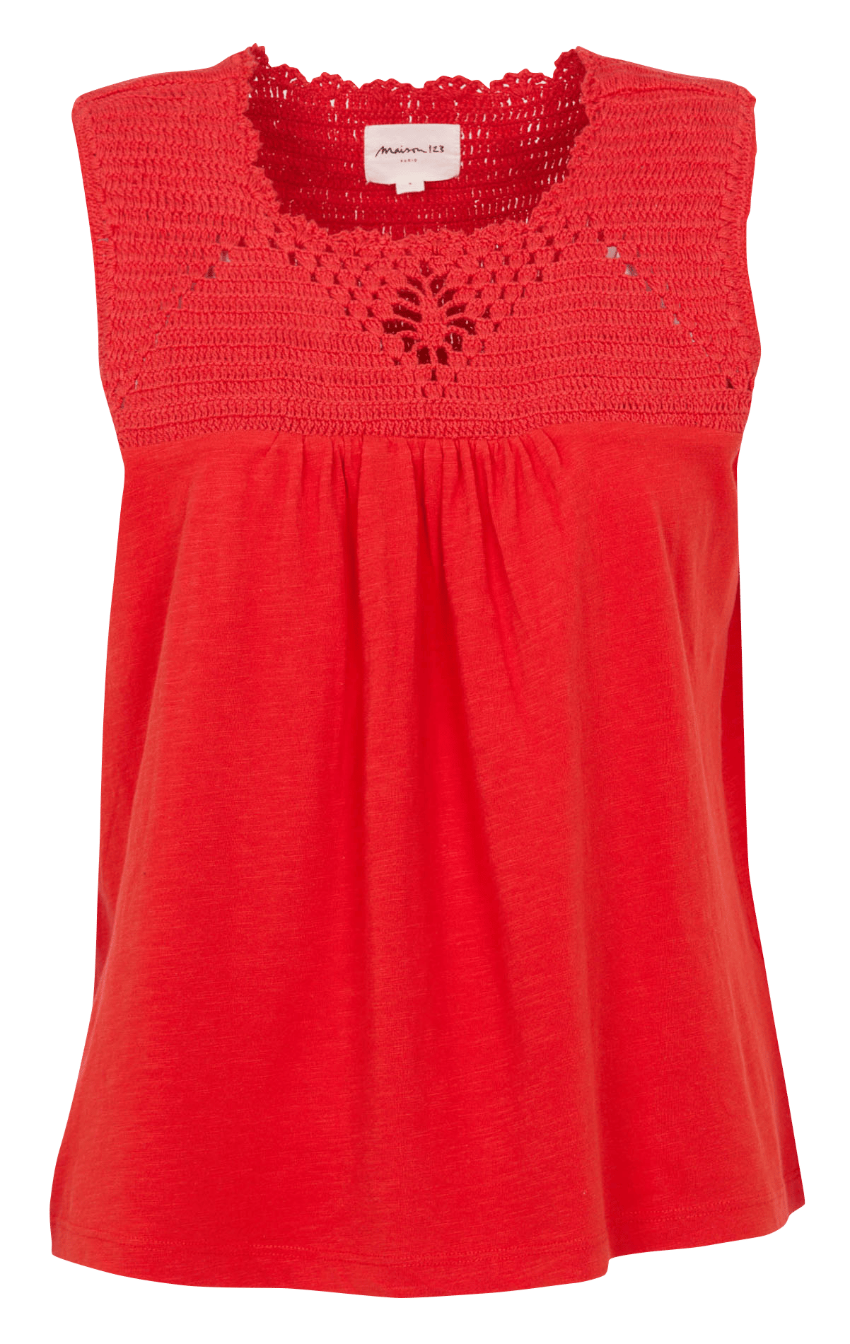 Top col rond en coton MAISON 123 Rouge