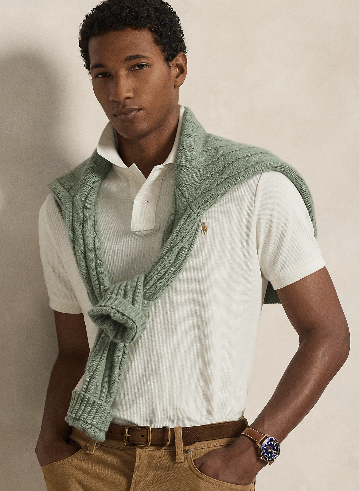 Custom-Fit Polo aus Pikee-Baumwolle POLO RALPH LAUREN Beige