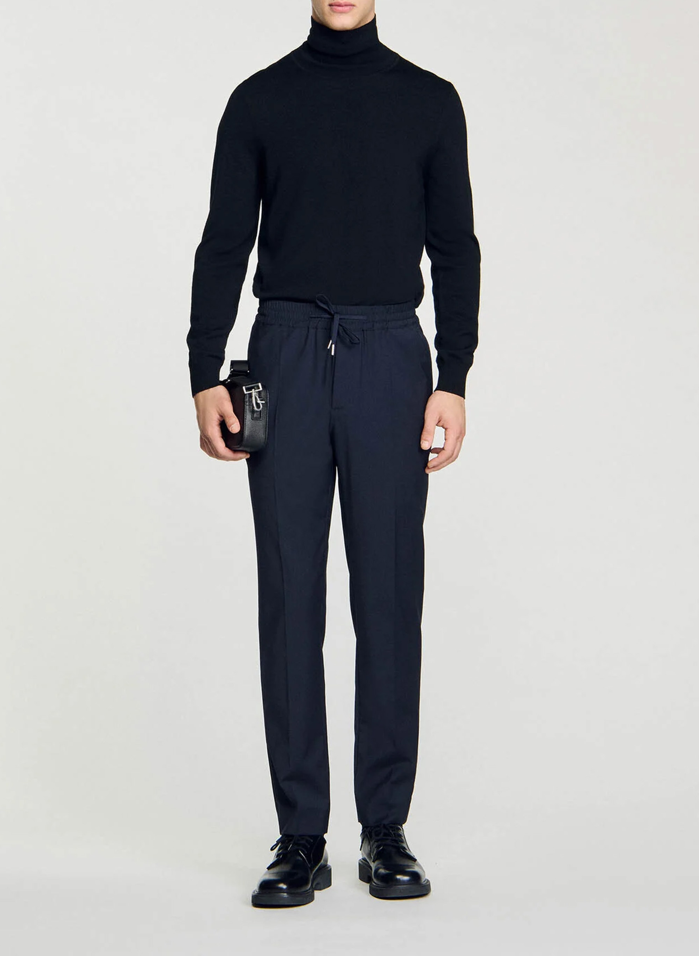 Pantalon droit élastiqué SANDRO Bleu