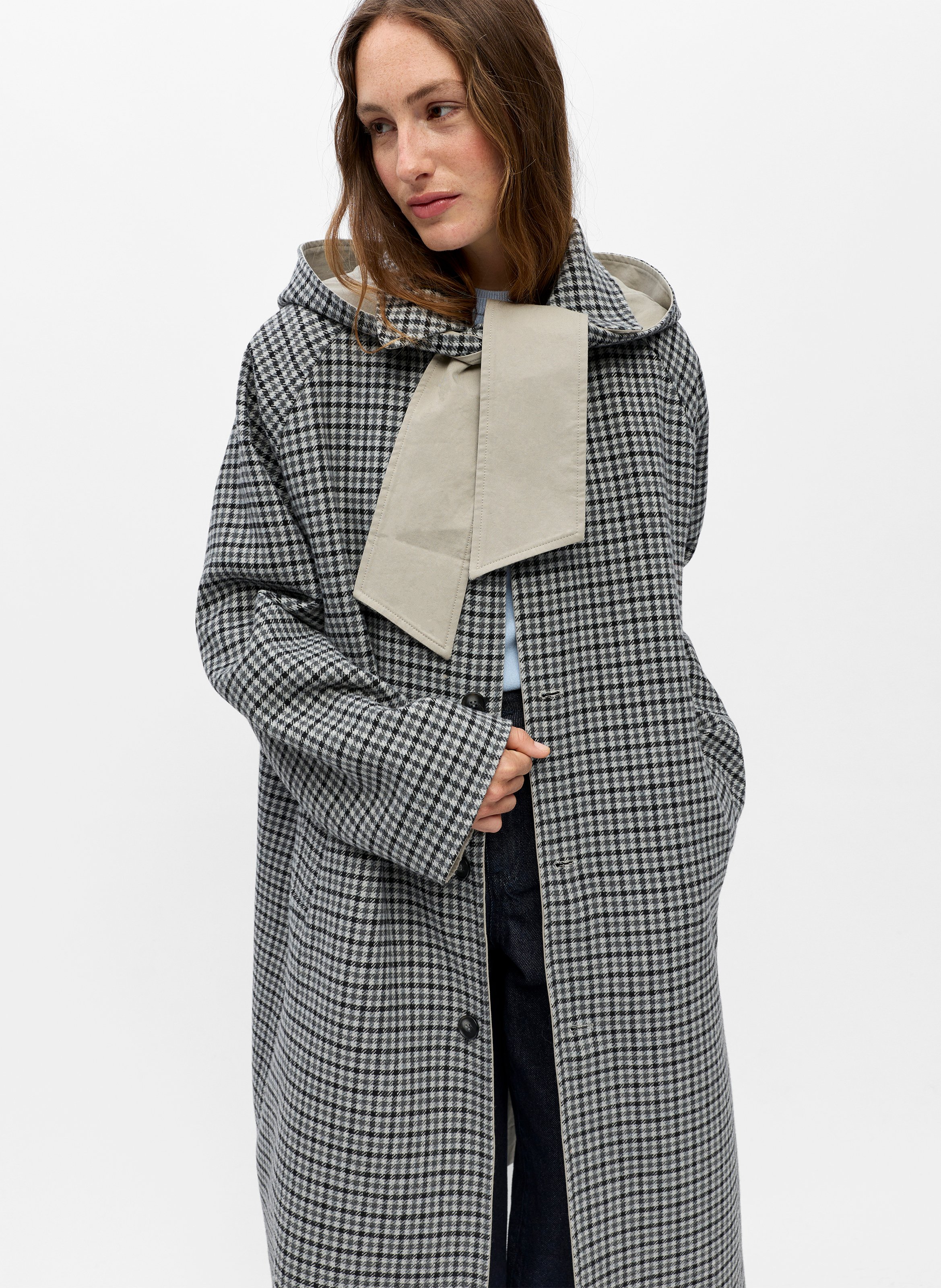 Long Reversible Trench Coat OBJECT Grey