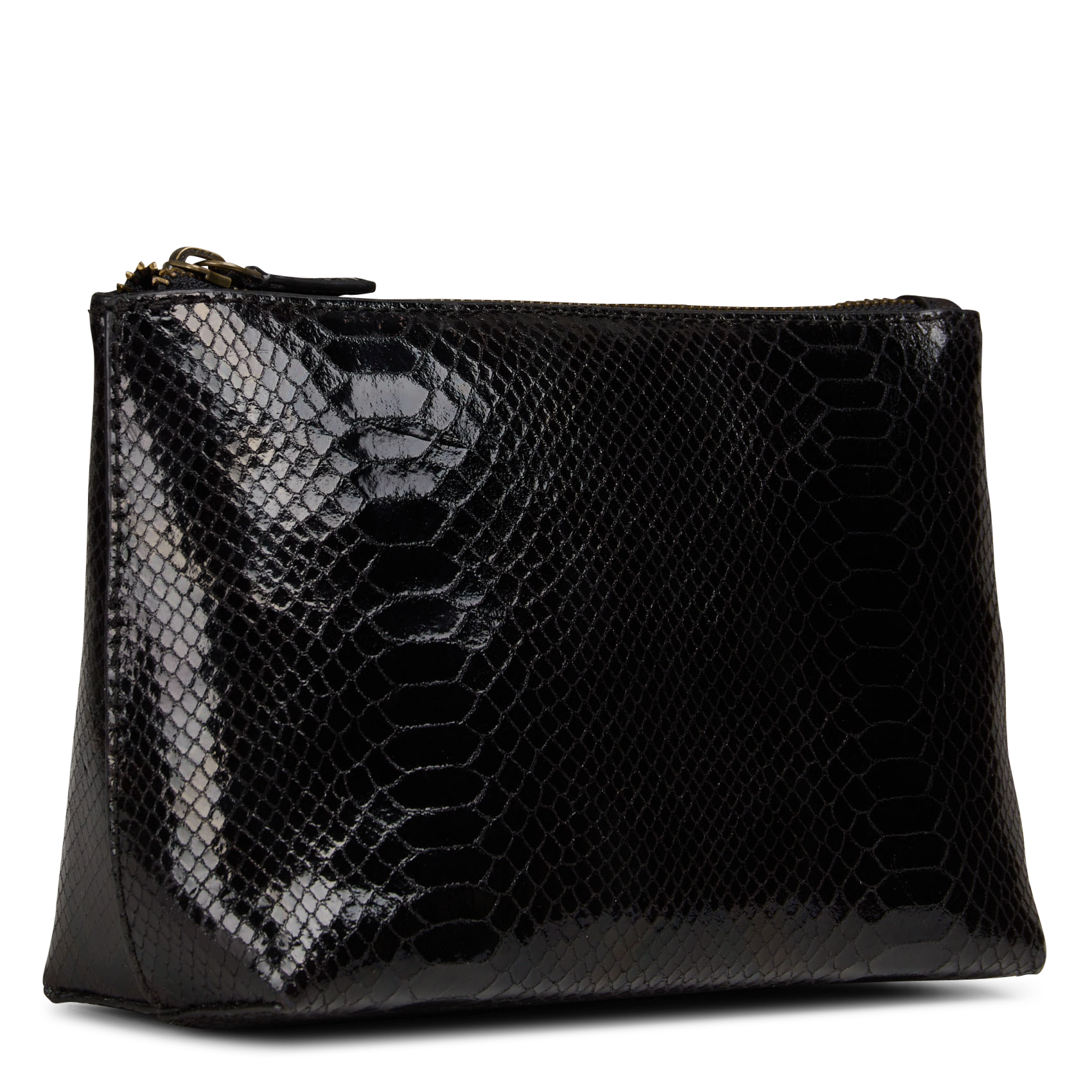 Leren clutch met rits MAISON 123 Zwart