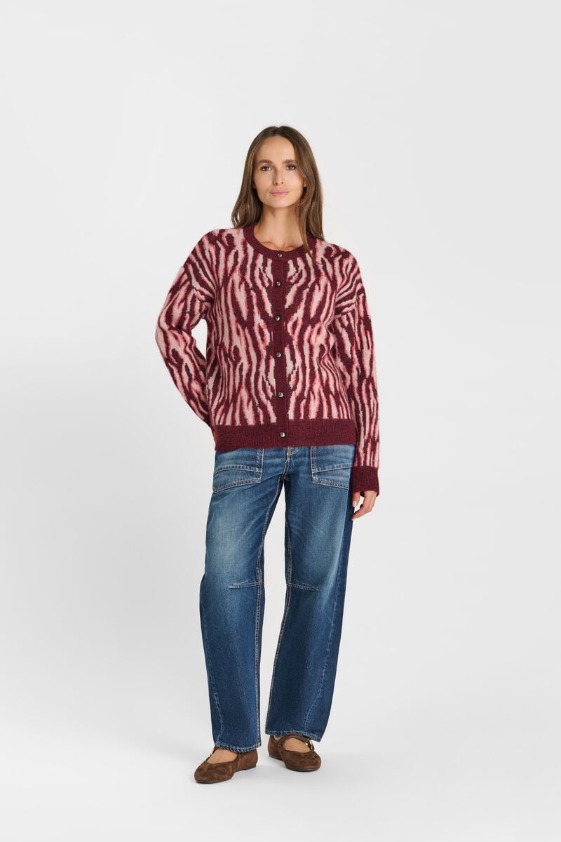 Zebra cardigan LE TEMPS DES CERISES Pink
