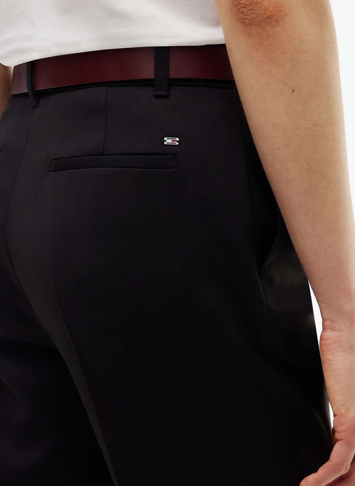 Chinohose aus Wollmischung TOMMY HILFIGER Schwarz