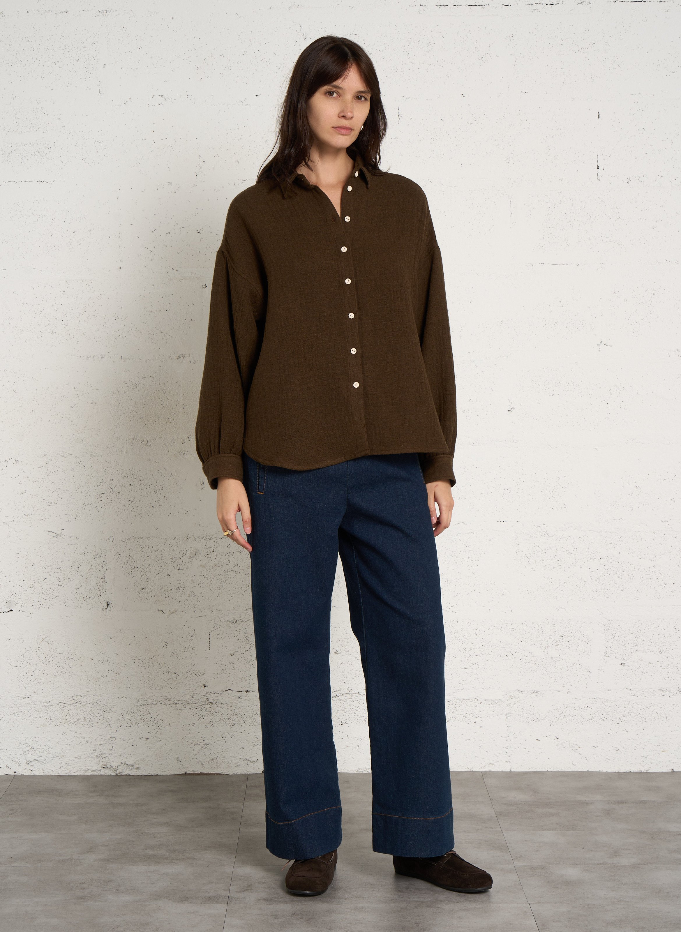 Rechte jeans in ruwe katoenmix HOD PARIS Blauw