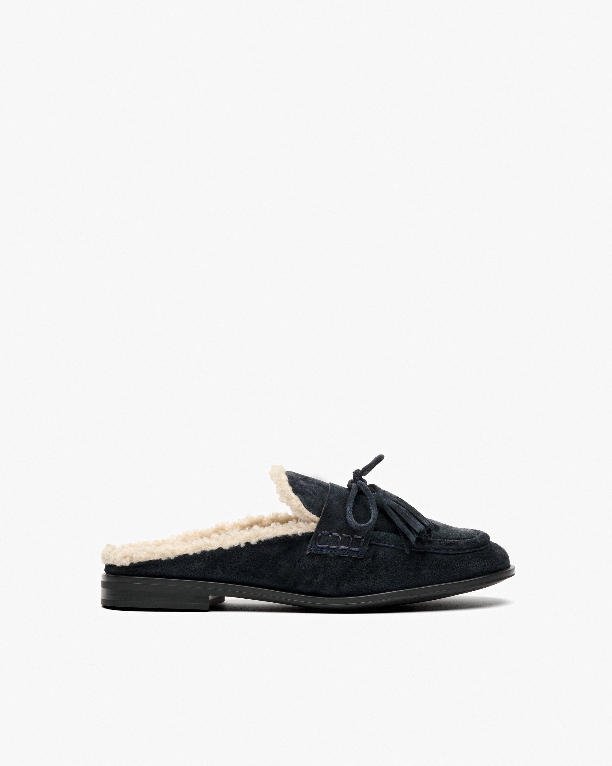 Navy blue suede mules. PEDRO MIRALLES Blue