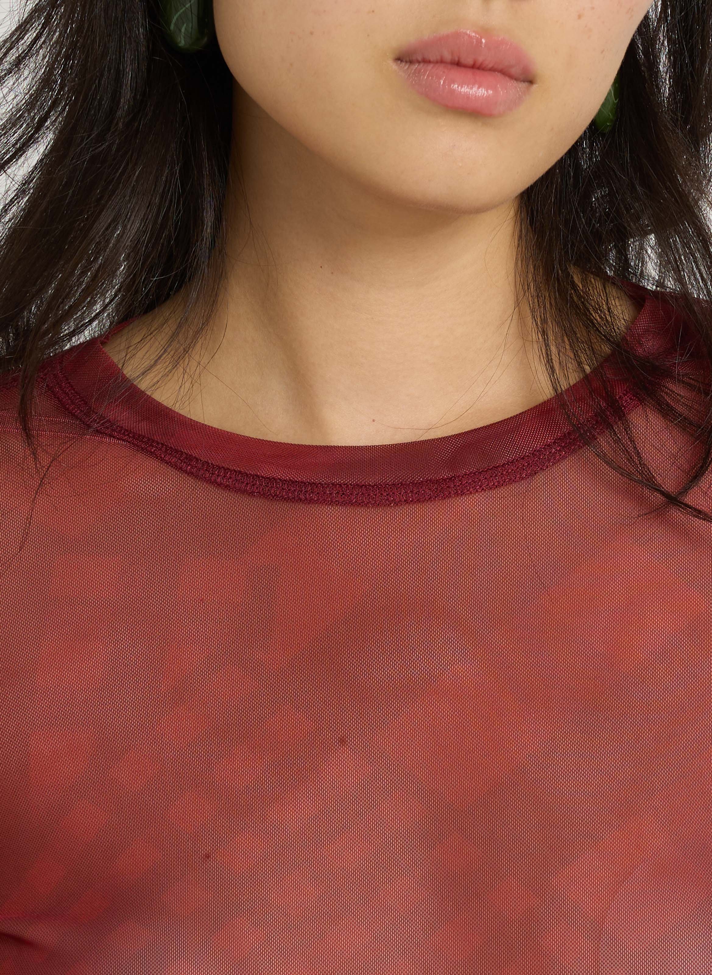 T-shirt moulant à imprimé transparent THINKING MU Rouge