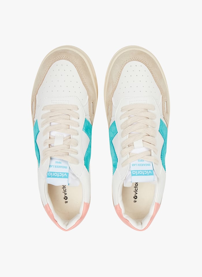 Baskets Plateforme En Cuir Velours Melocoton Victoria Femme