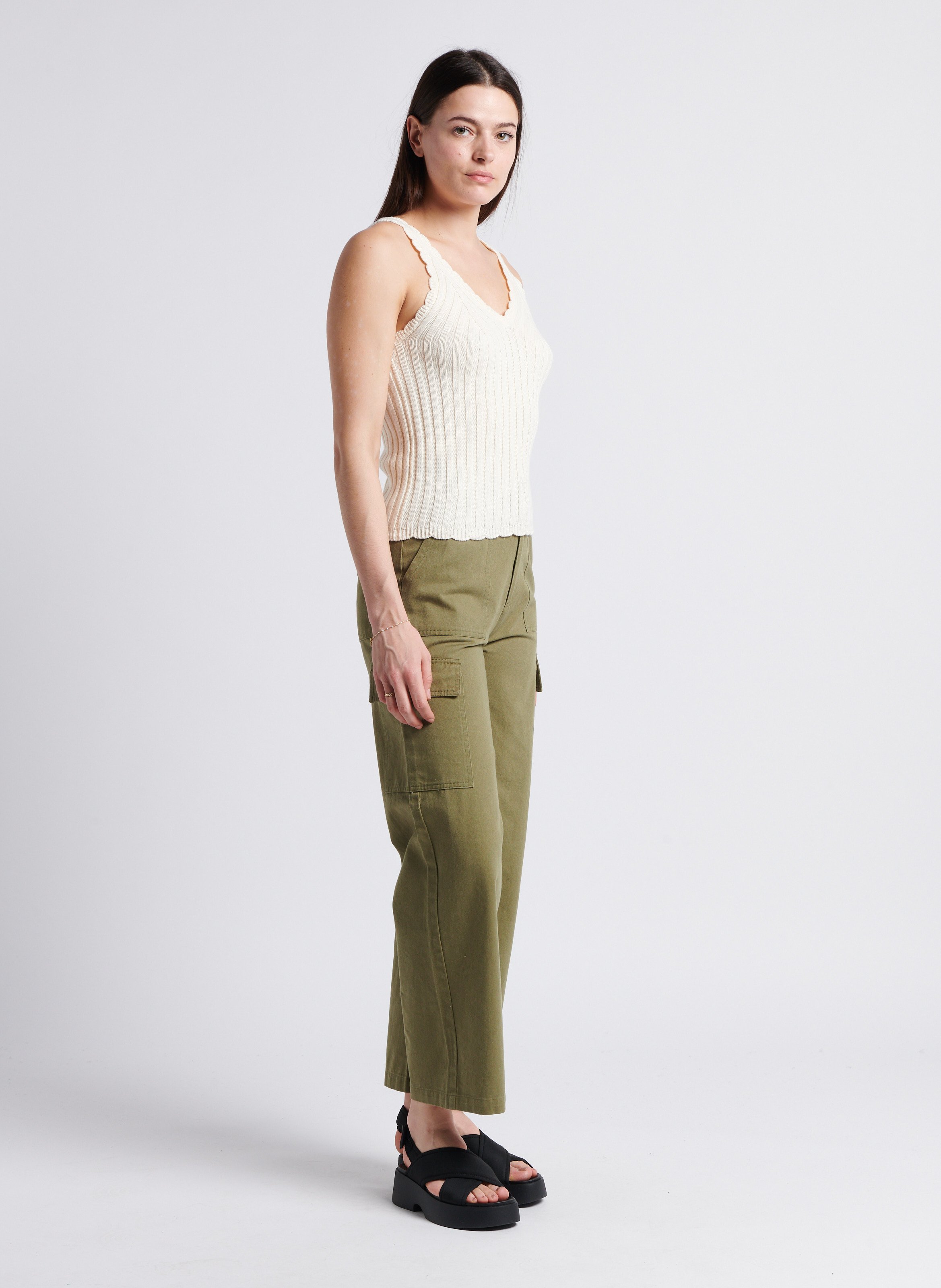 Katoenen cargobroek LA PETITE ETOILE Kaki