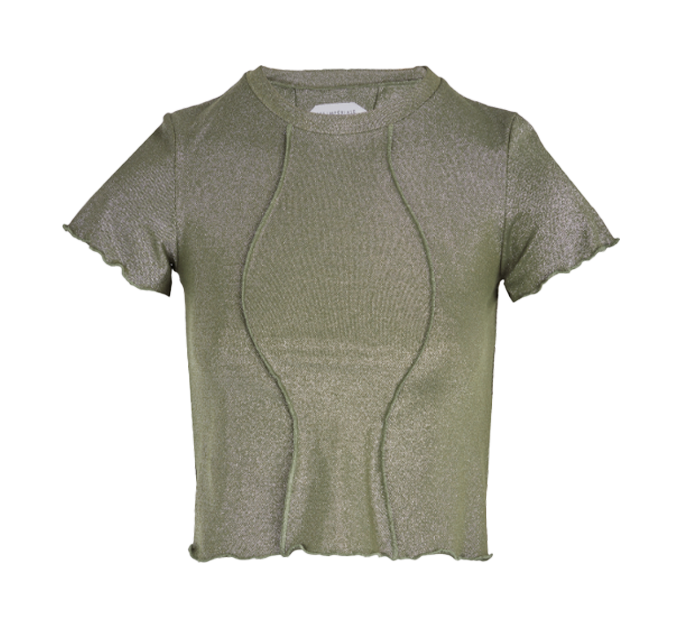 Round-neck fitted crop top FETE IMPERIALE Green