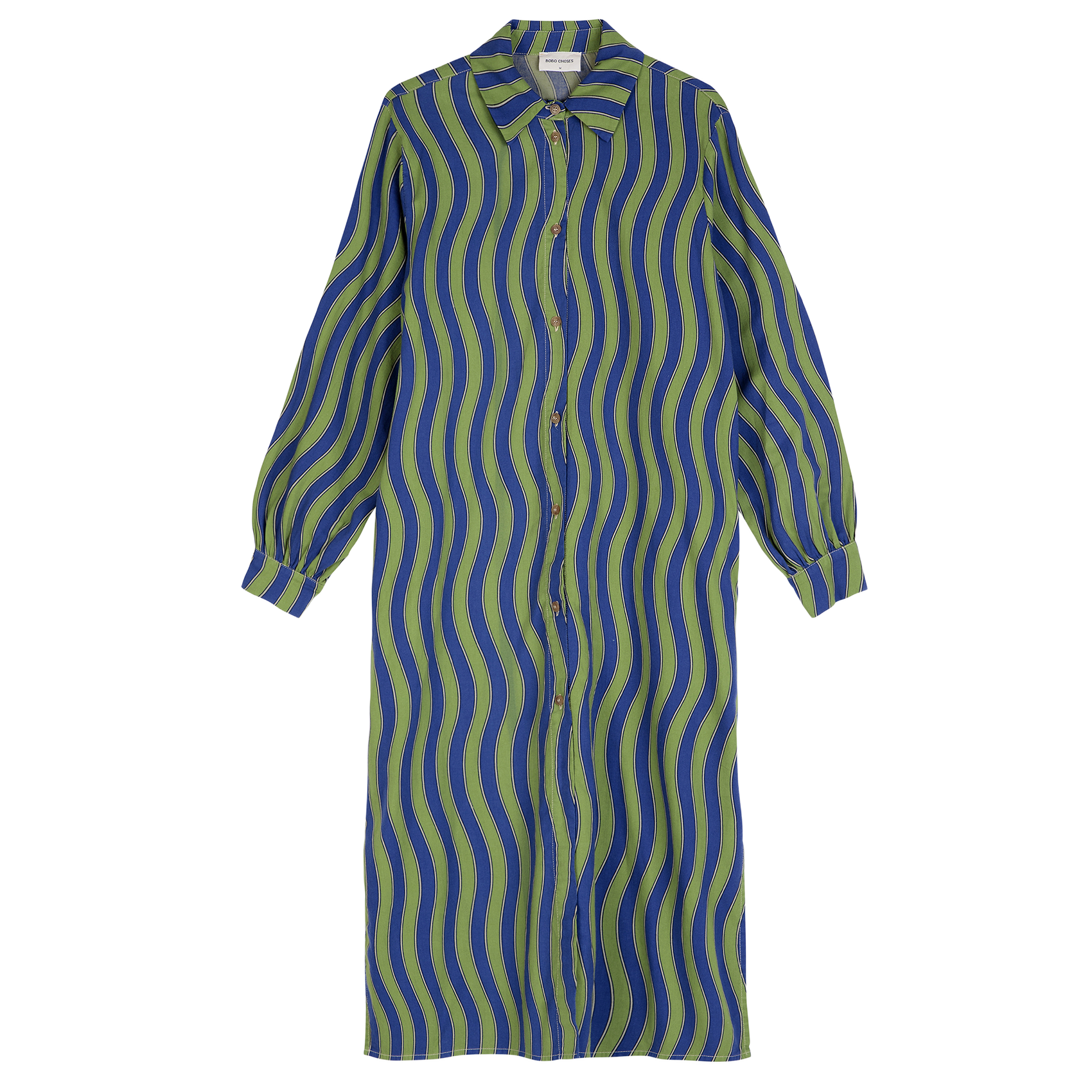 Jurk met klassieke rechte kraag van bedrukte katoen BOBO CHOSES Veelkleurig